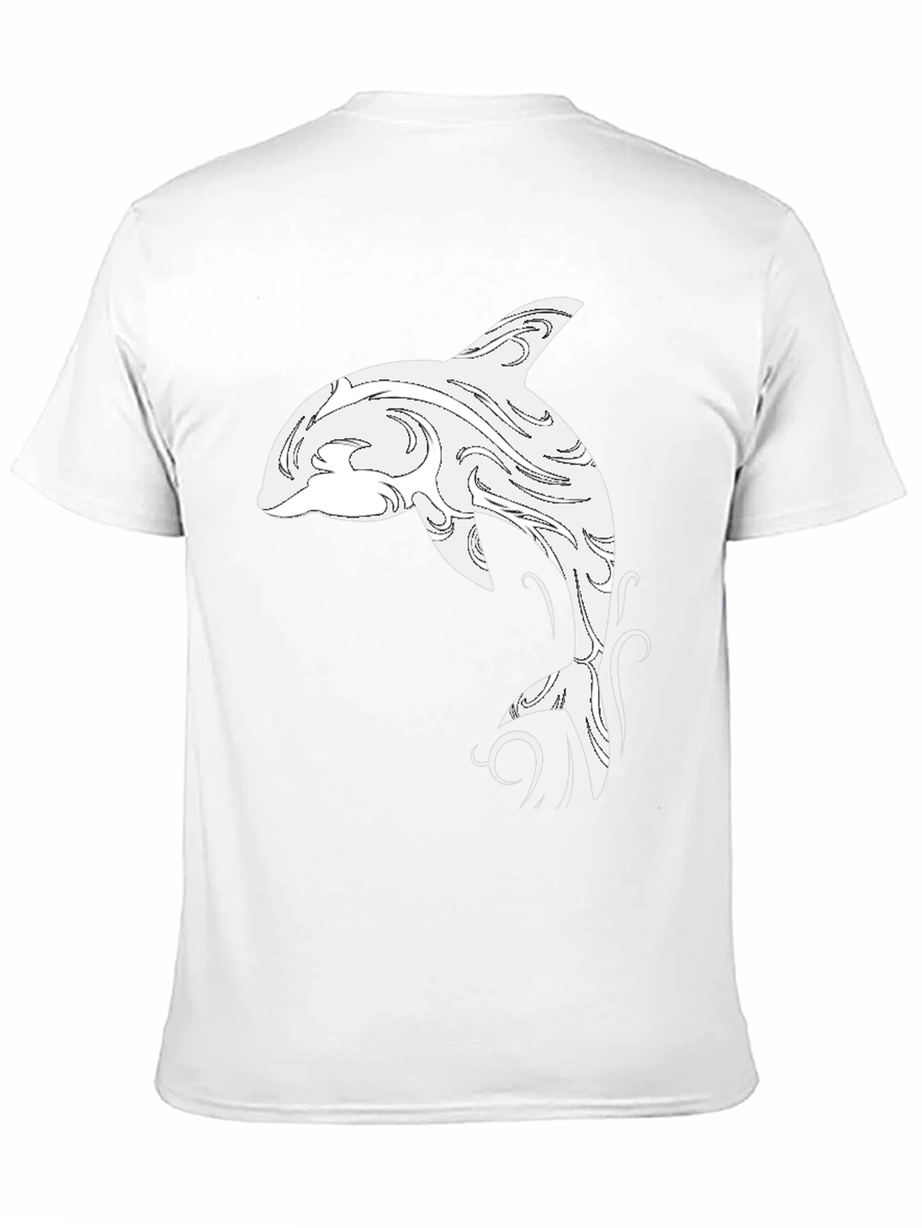 Black T-Shirt with White Orca Design