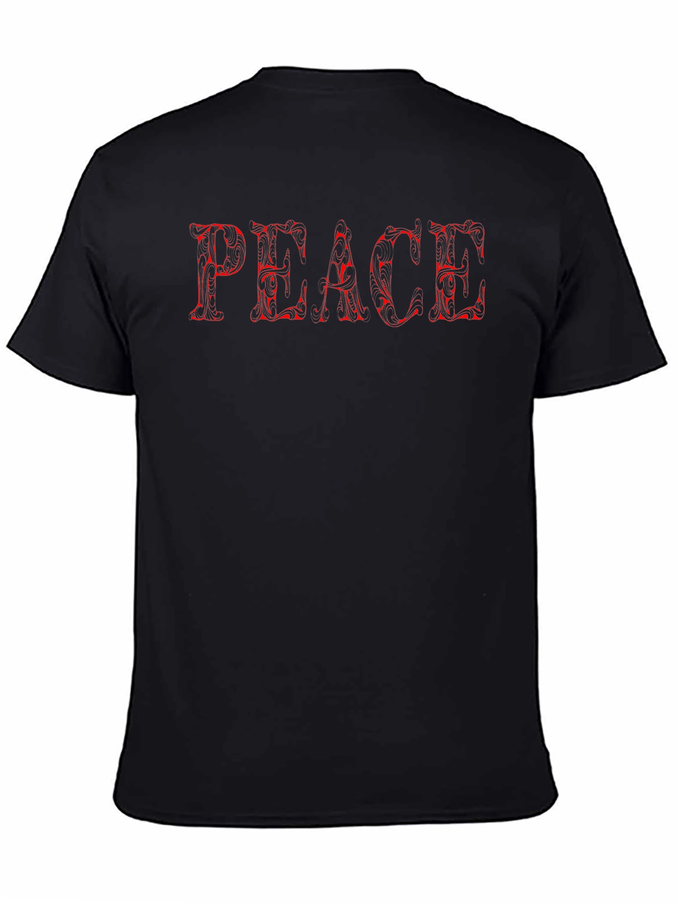 Peace Graphic Tee - Stylish Mens Black T-Shirt