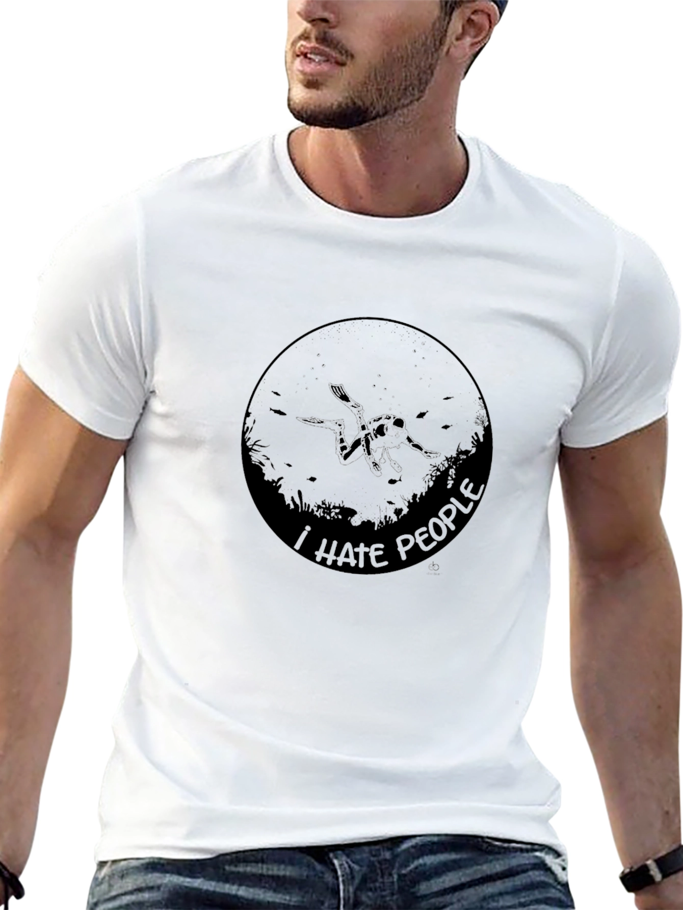 I Hate People Graphic Tee - Black Cotton T-Shirt