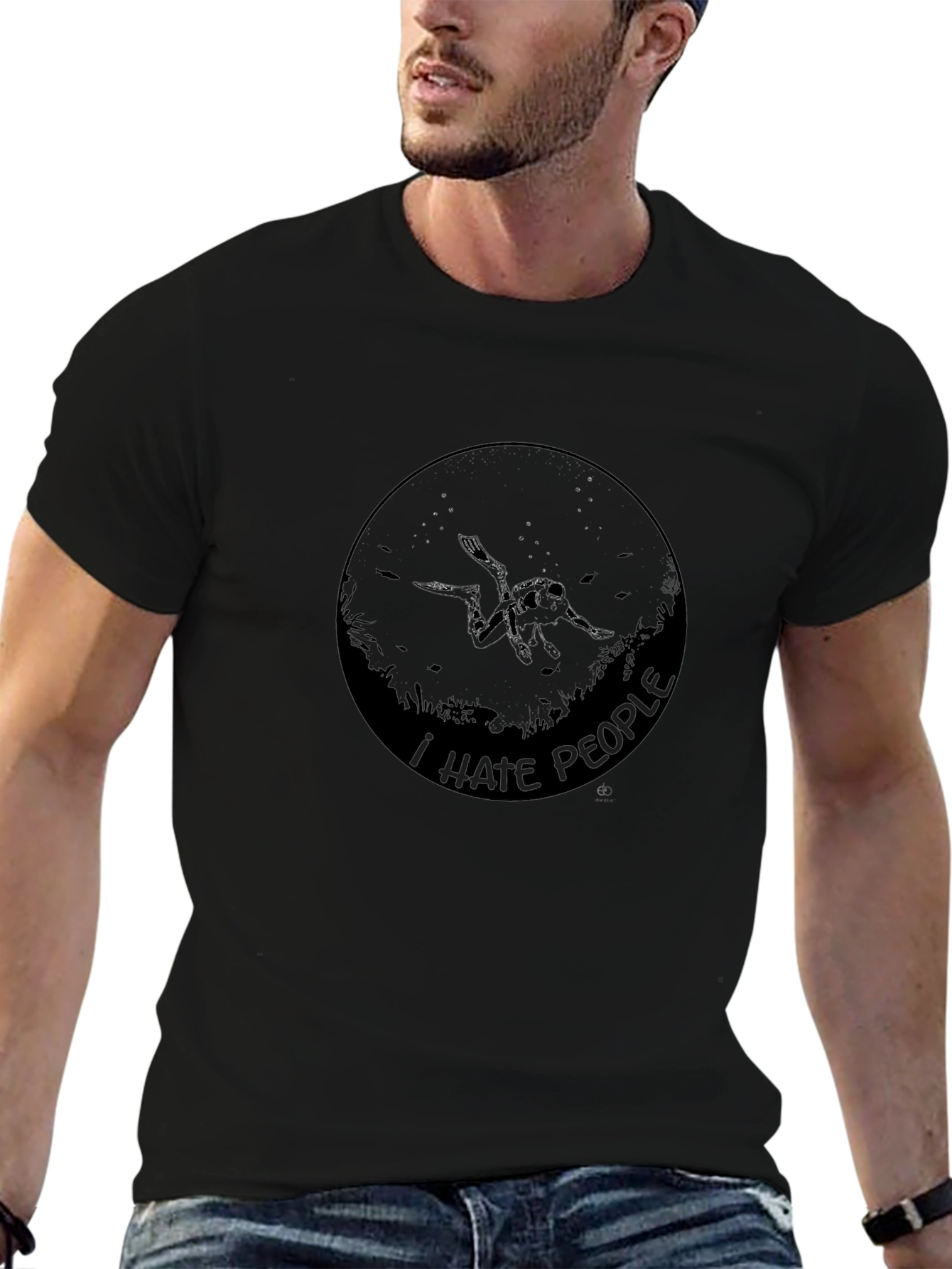 I Hate People Graphic Tee - Black Cotton T-Shirt