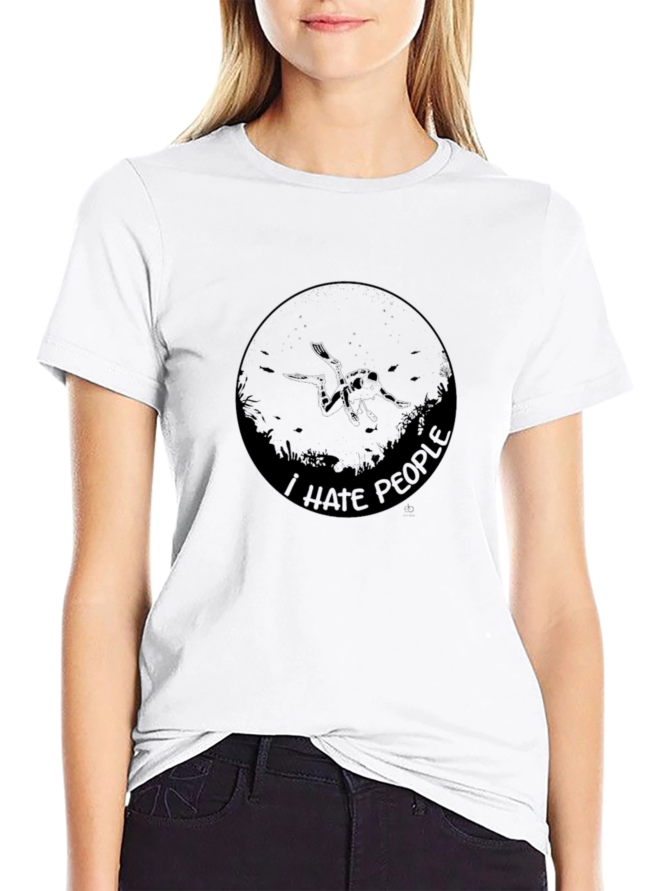 I Hate People Graphic Tee - Black Cotton T-Shirt