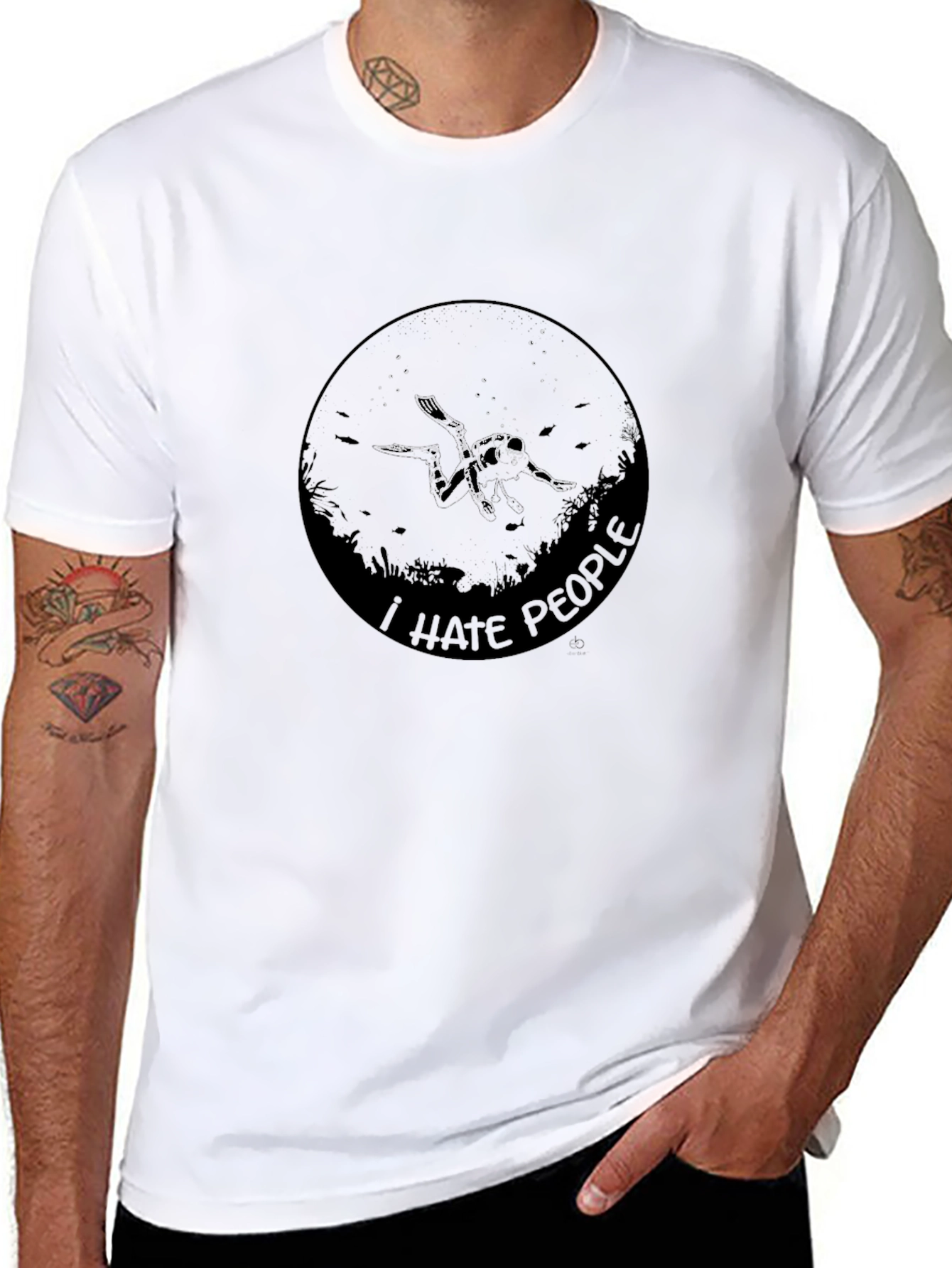 I Hate People Graphic Tee - Black Cotton T-Shirt