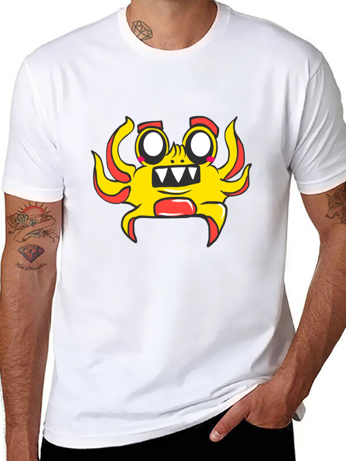 Fun Cartoon Character Black T-Shirt