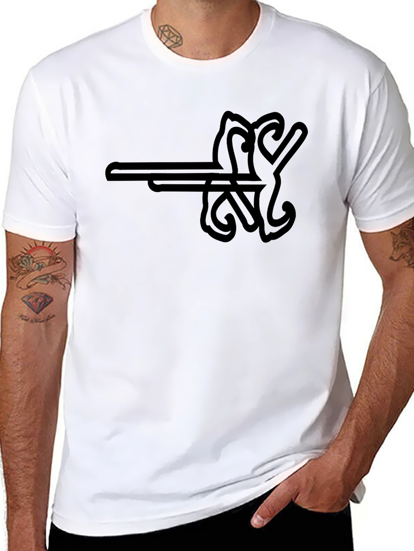 Abstract Graphic Black T-Shirt - Modern Casual Wear