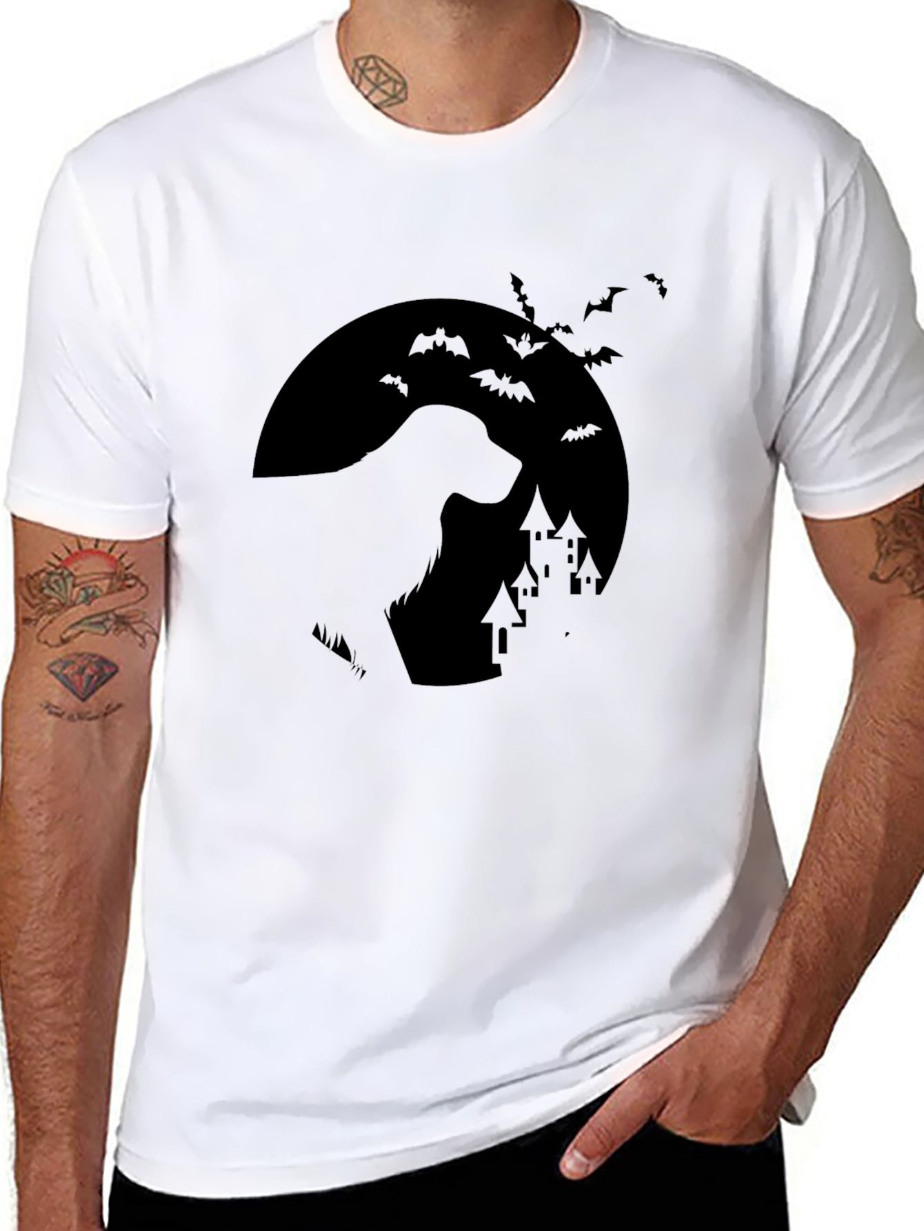 Halloween Dog Moon T-Shirt - Spooky Pet Tee