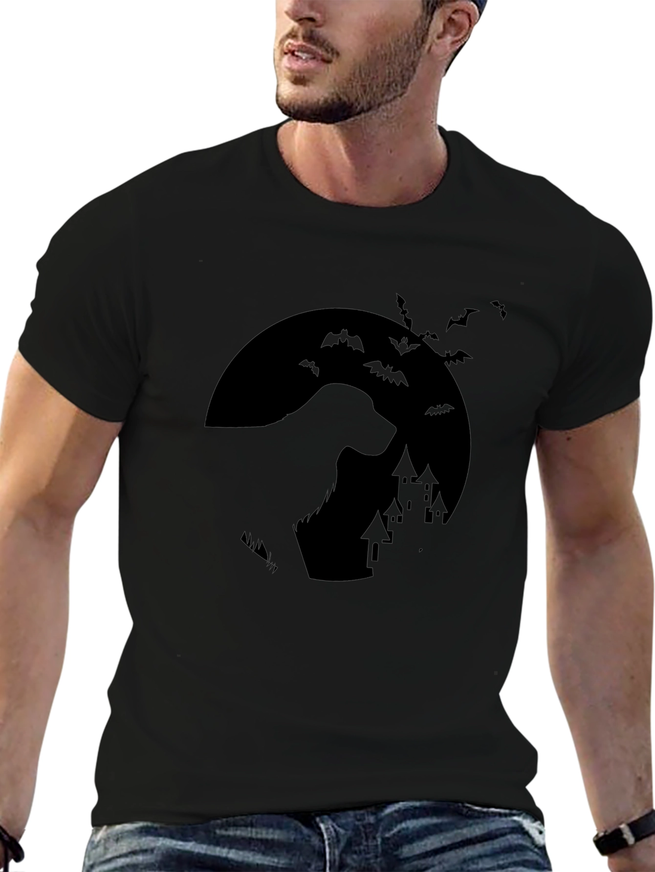 Halloween Dog Moon T-Shirt - Spooky Pet Tee