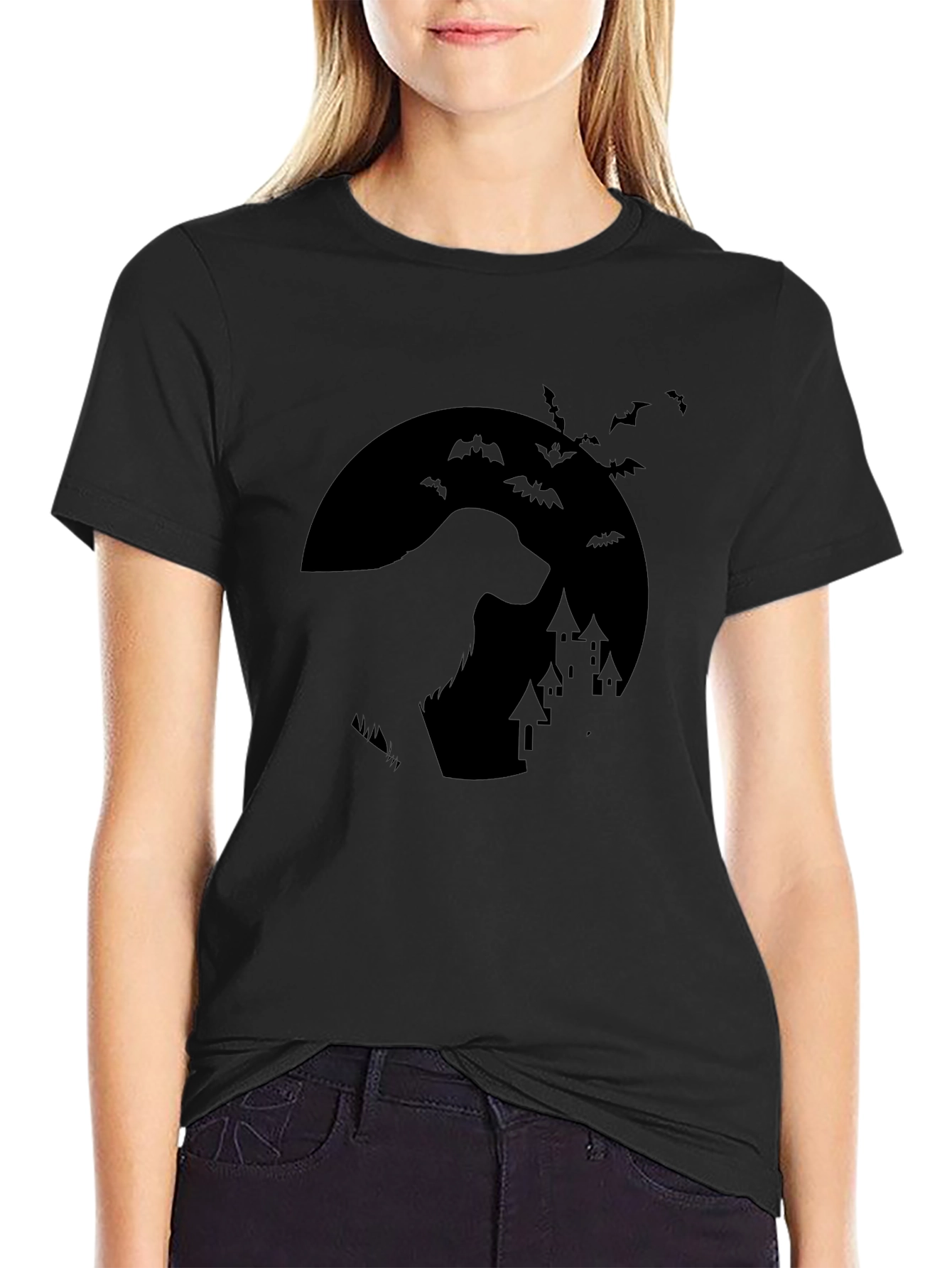 Halloween Dog Moon T-Shirt - Spooky Pet Tee