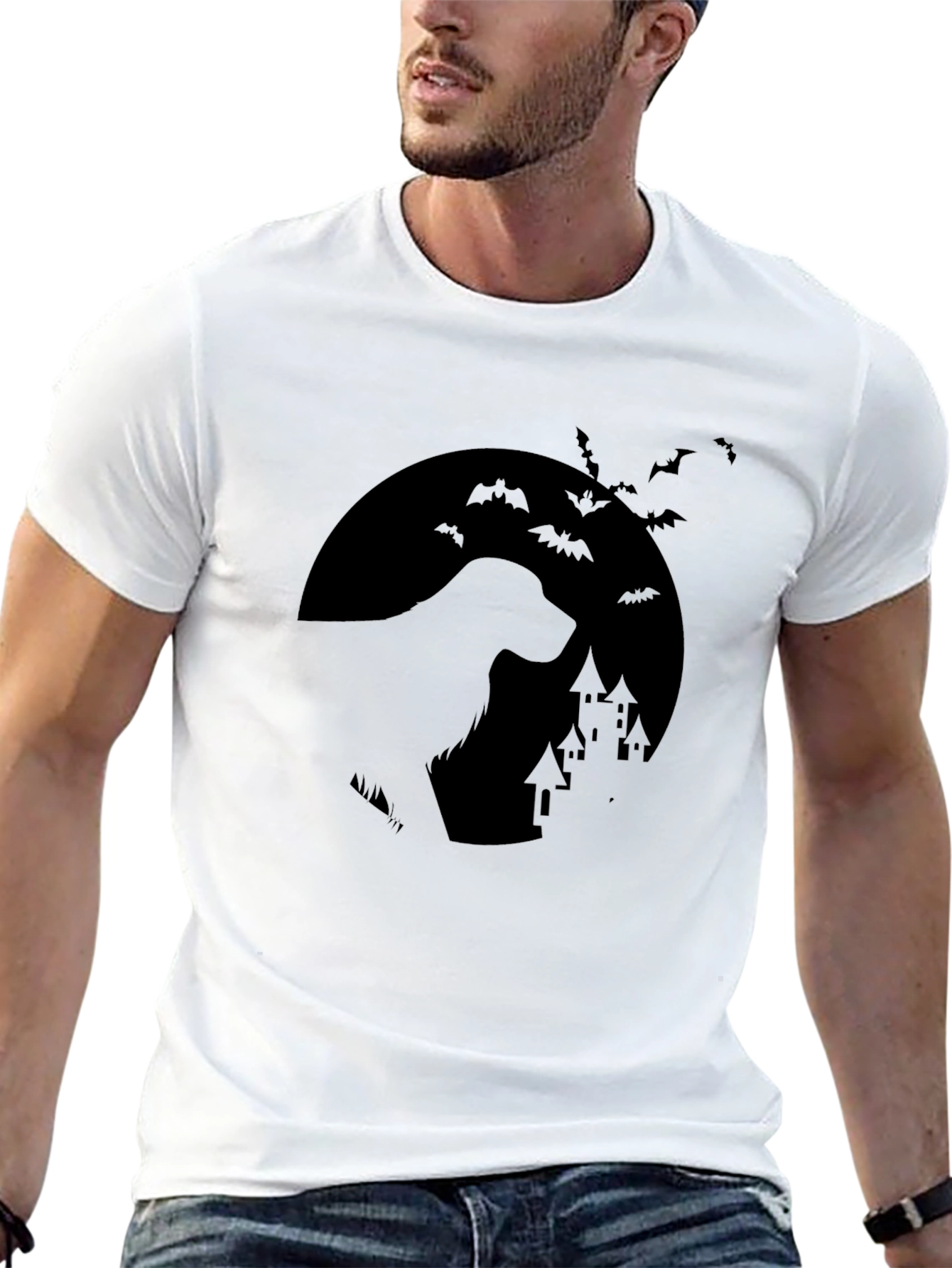 Halloween Dog Moon T-Shirt - Spooky Pet Tee
