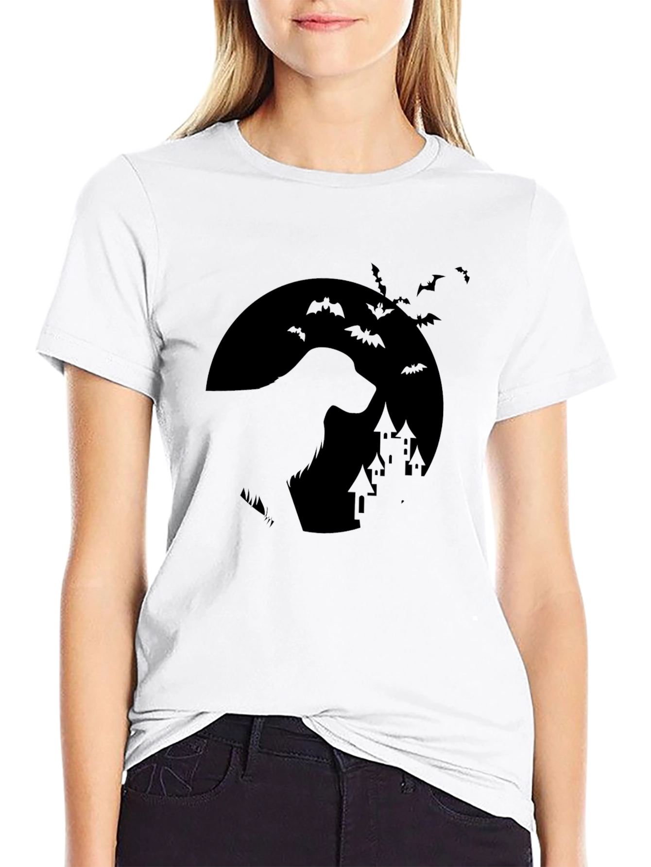 Halloween Dog Moon T-Shirt - Spooky Pet Tee
