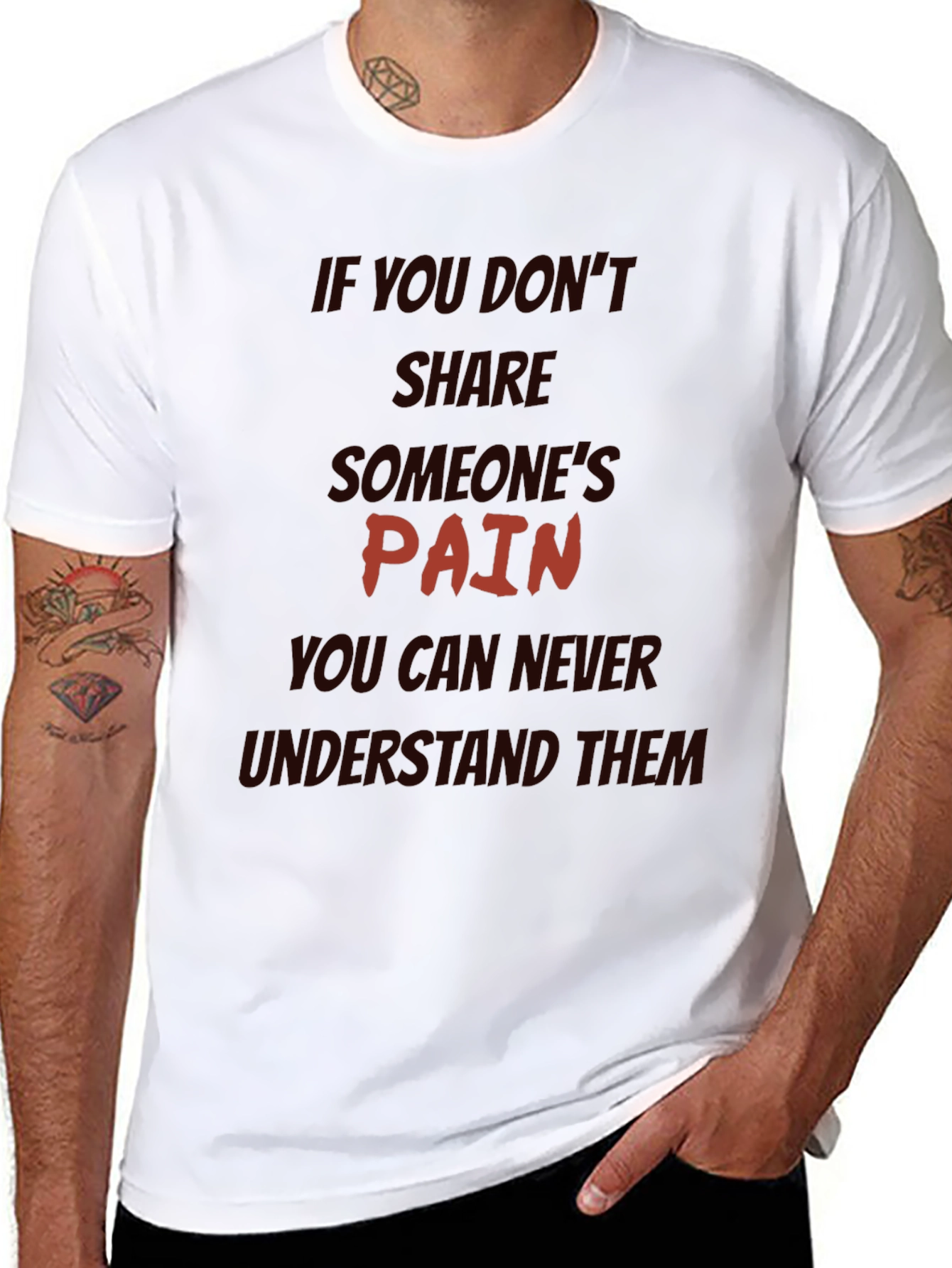 Pain Sharing Quote Black T-Shirt