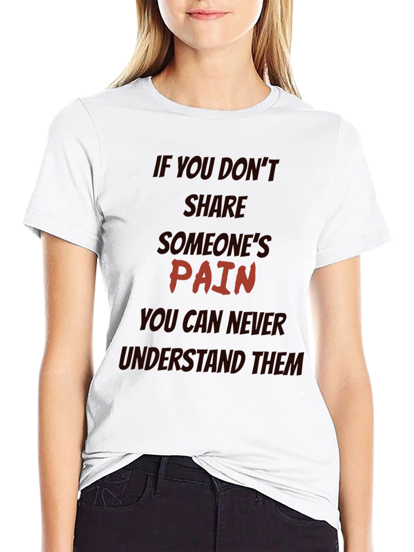 Pain Sharing Quote Black T-Shirt