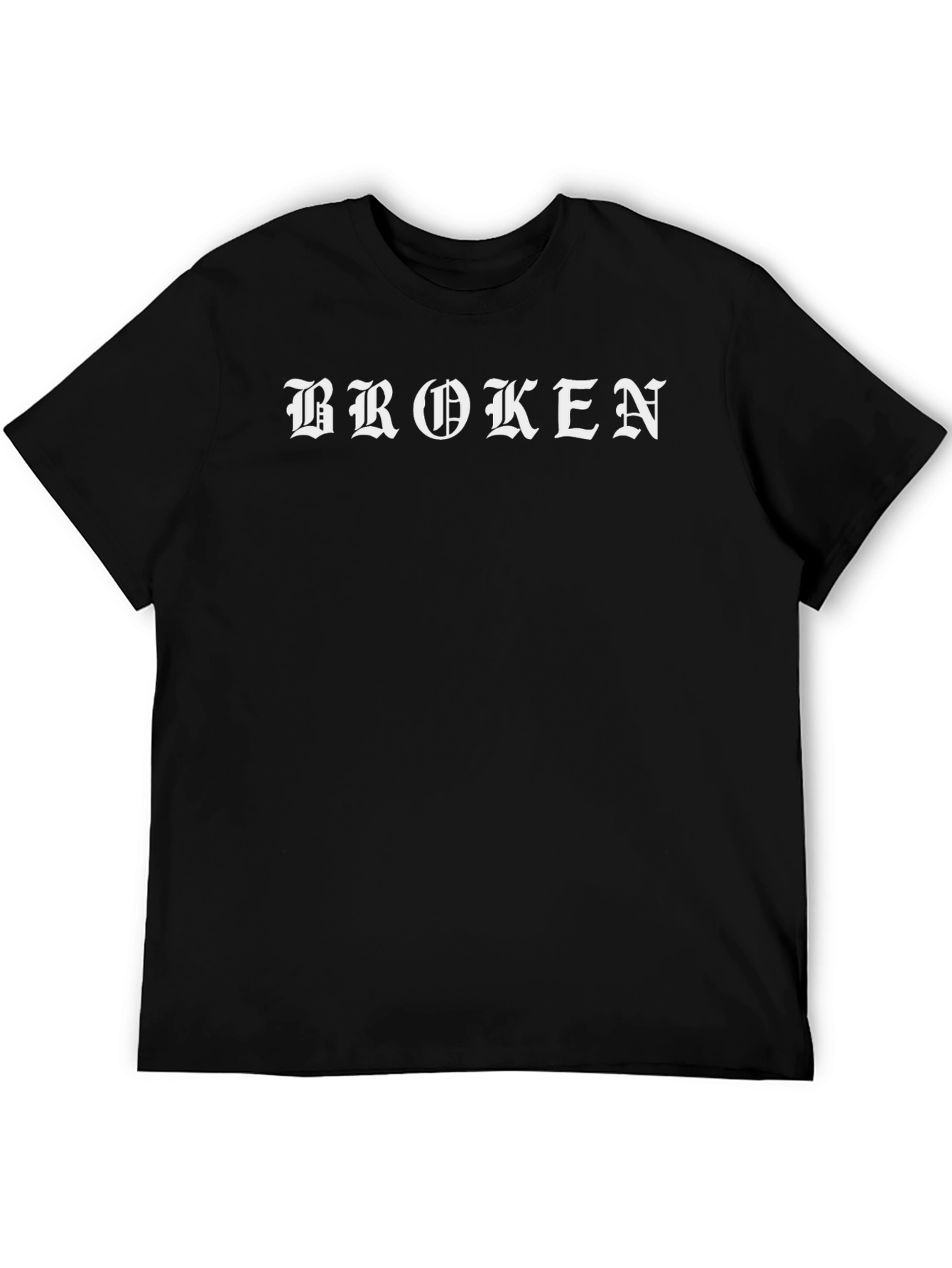 Broken Text Graphic T-Shirt - Black