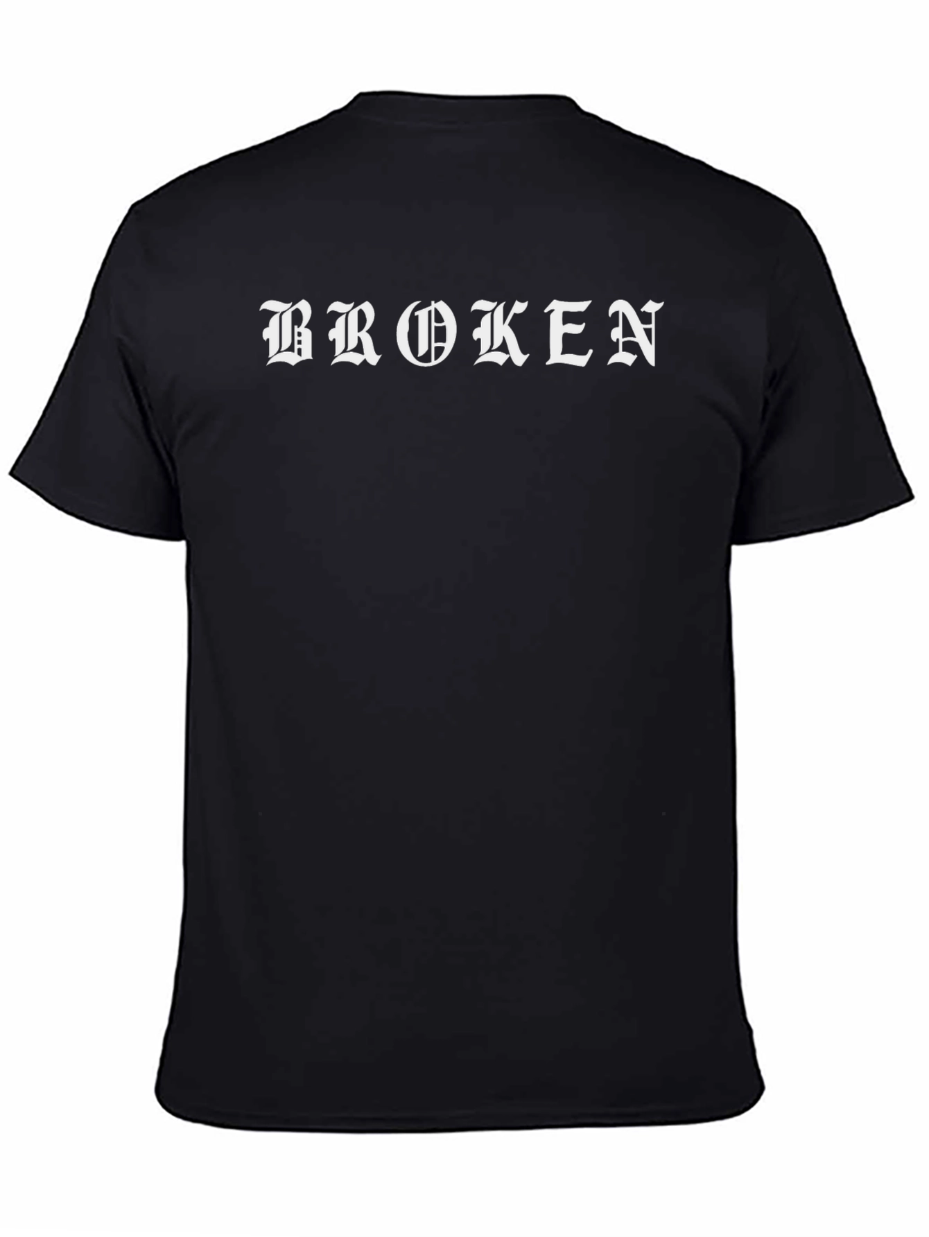 Broken Text Graphic T-Shirt - Black