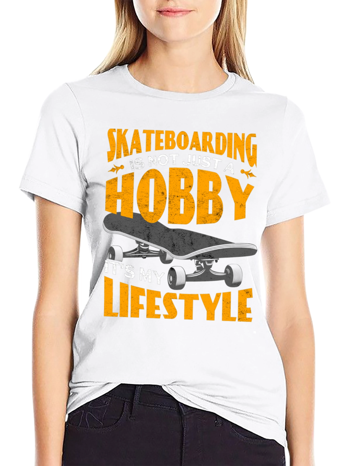 Skateboarding Lifestyle Graphic Tee - Black