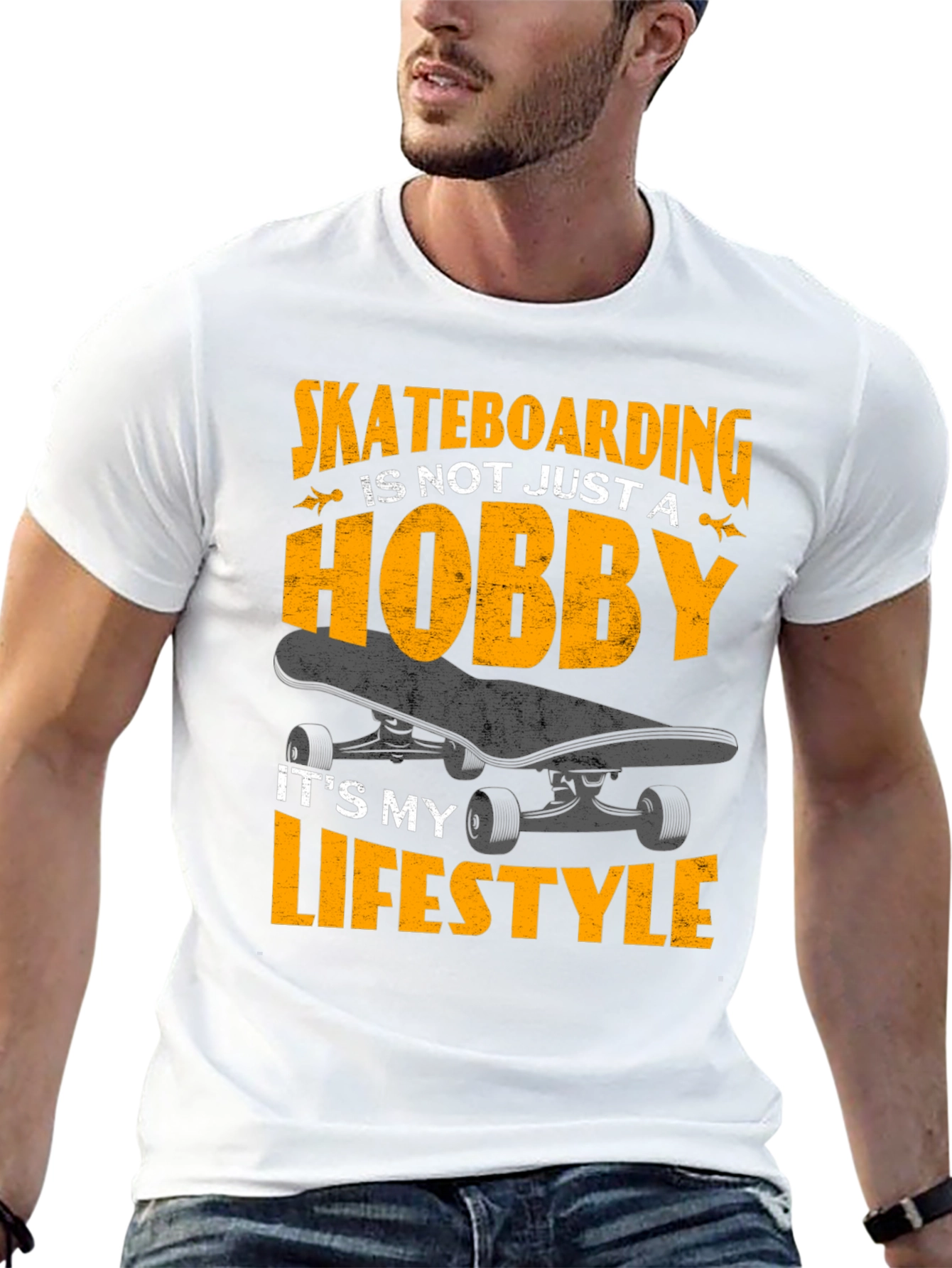 Skateboarding Lifestyle Graphic Tee - Black