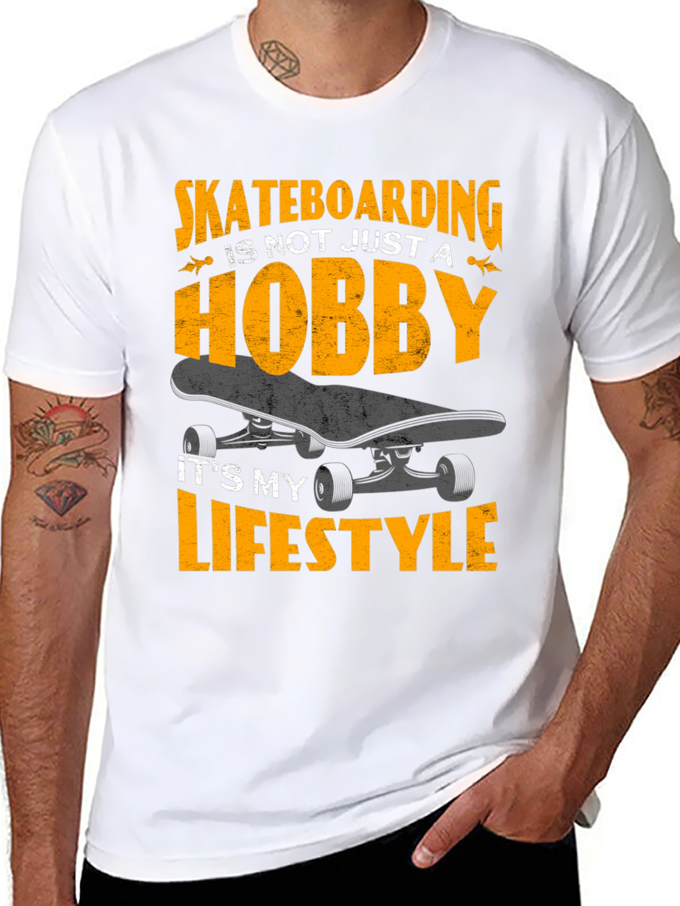 Skateboarding Lifestyle Graphic Tee - Black