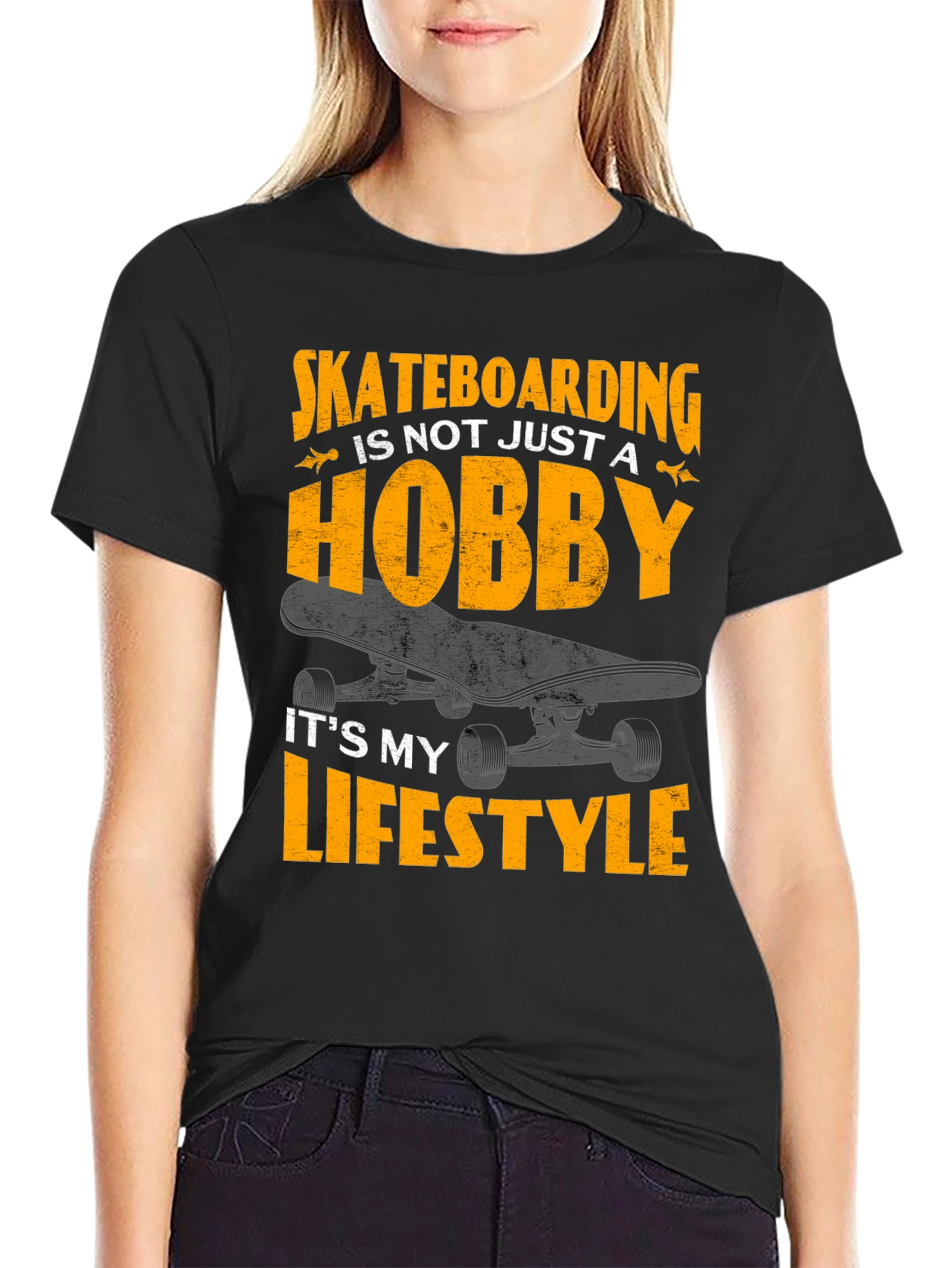 Skateboarding Lifestyle Graphic Tee - Black