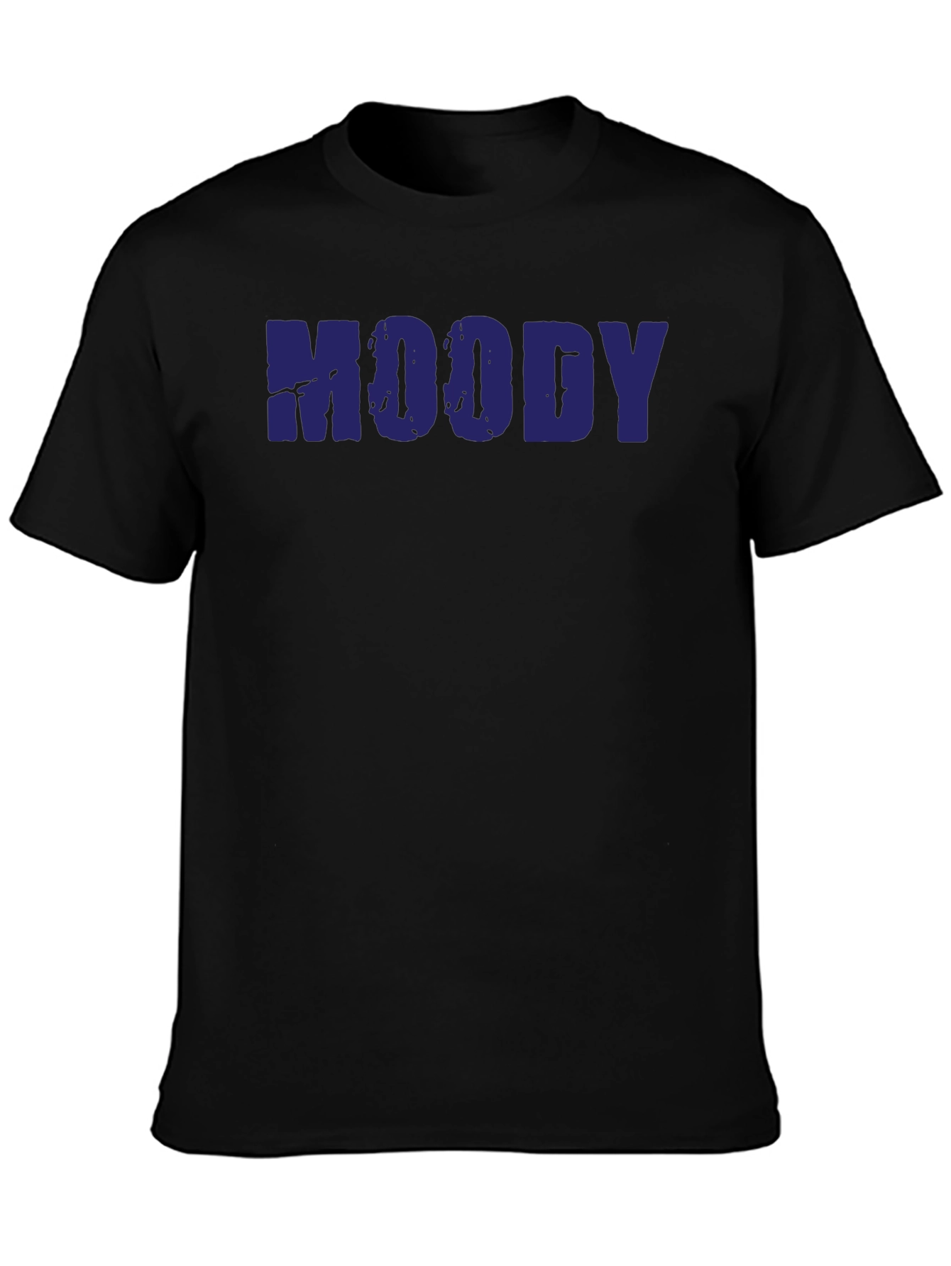 Moody Graphic T-Shirt - Dark Blue Text Tee