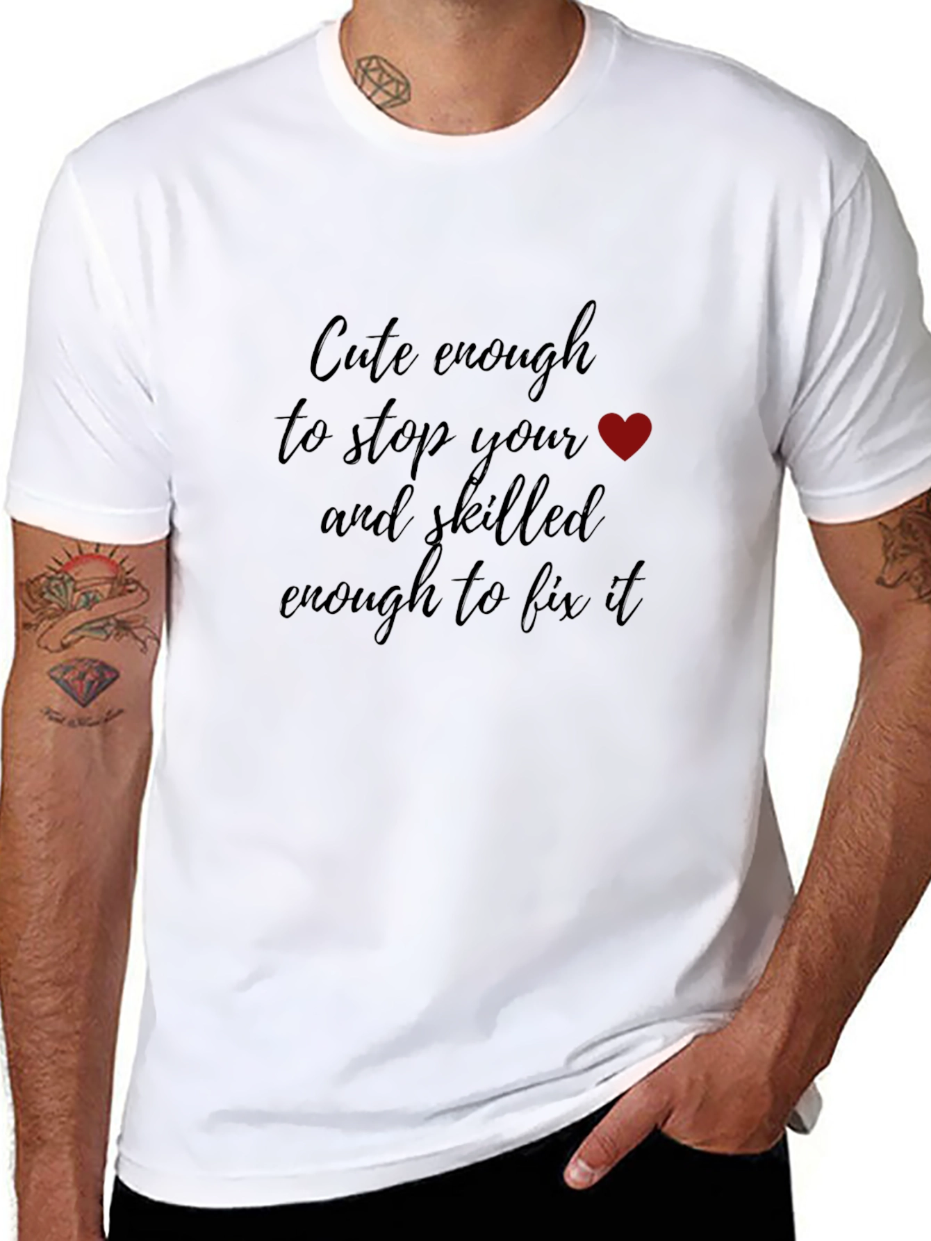 Cute Enough to Stop Your Heart Graphic Tee