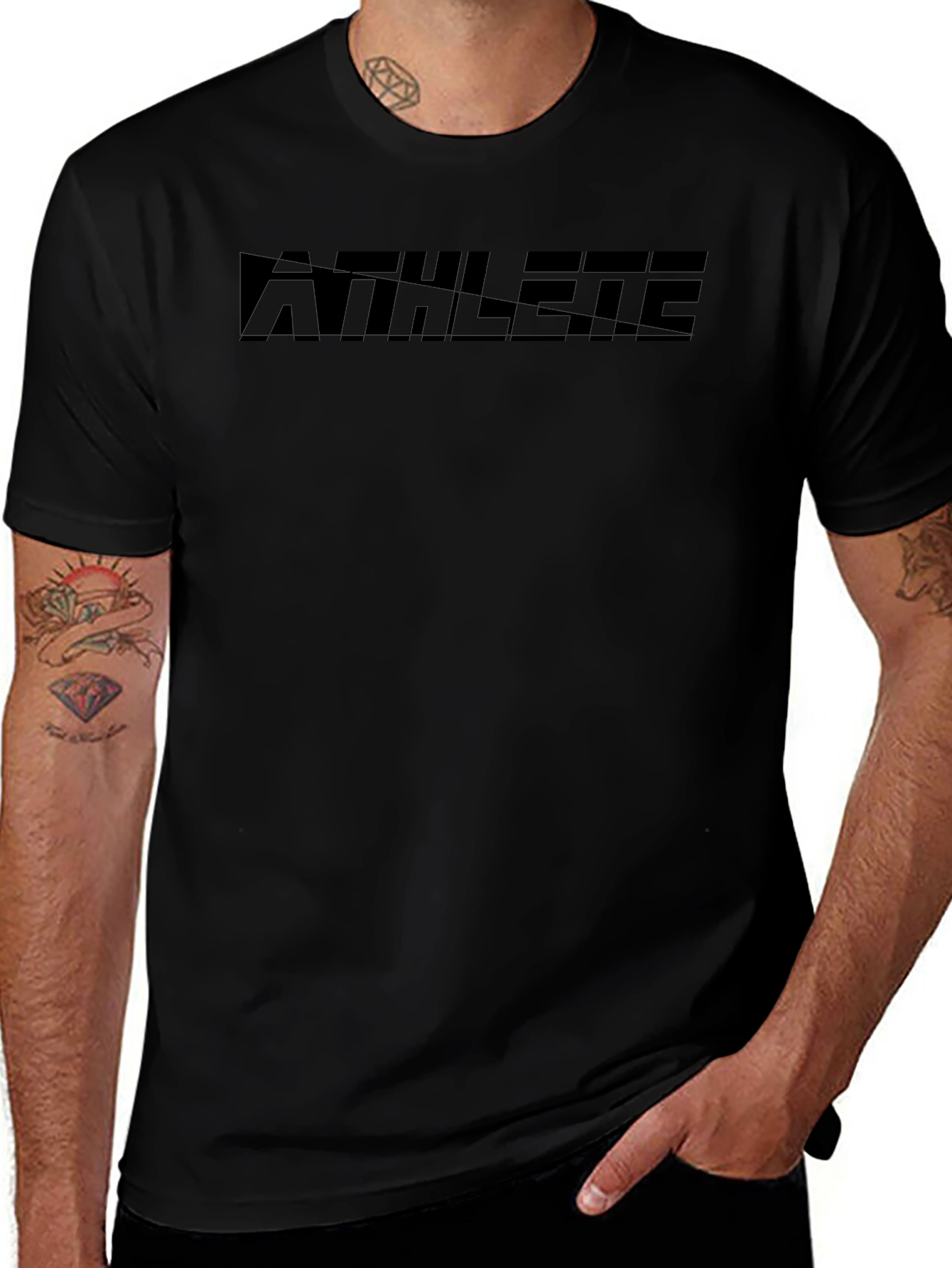 Athlete Graphic T-Shirt - Mens Black Tee