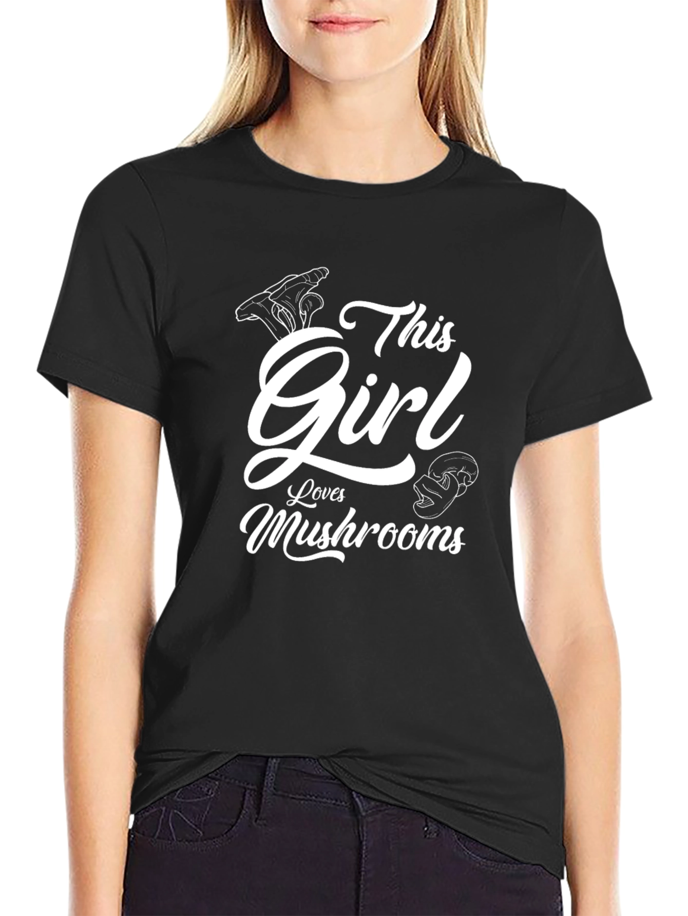 This Girl Loves Mushrooms Graphic T-Shirt
