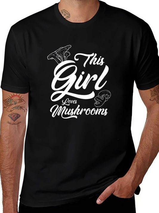 This Girl Loves Mushrooms Graphic T-Shirt