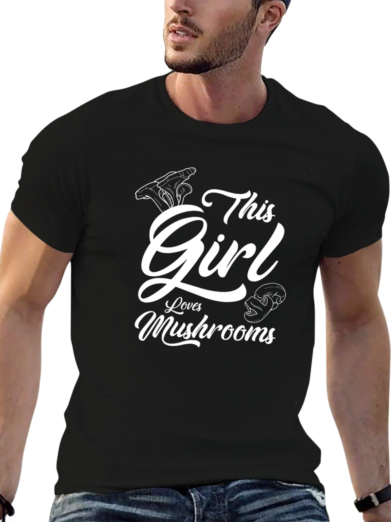 This Girl Loves Mushrooms Graphic T-Shirt