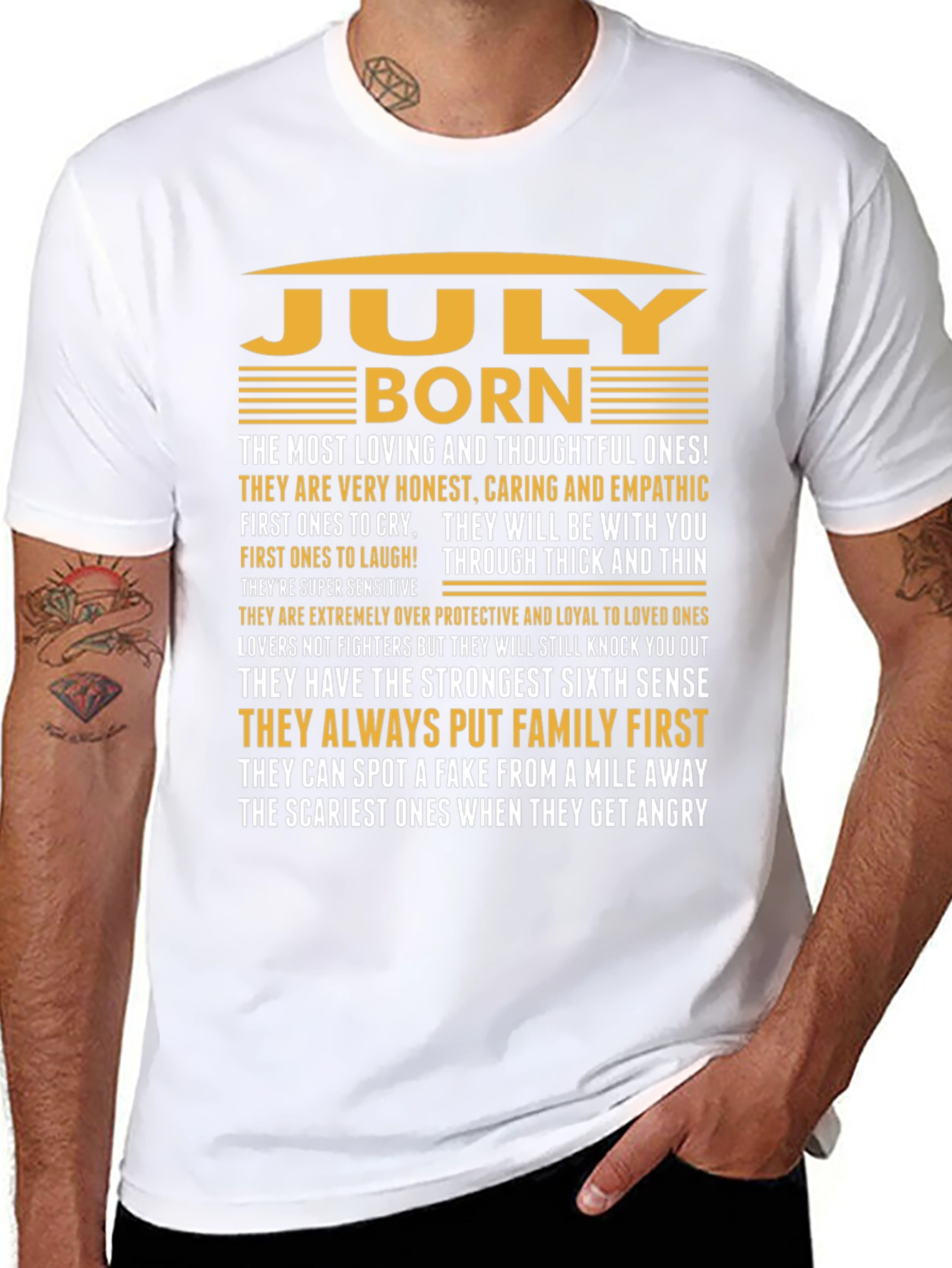 July Born Black T-Shirt - Loving & Thoughtful