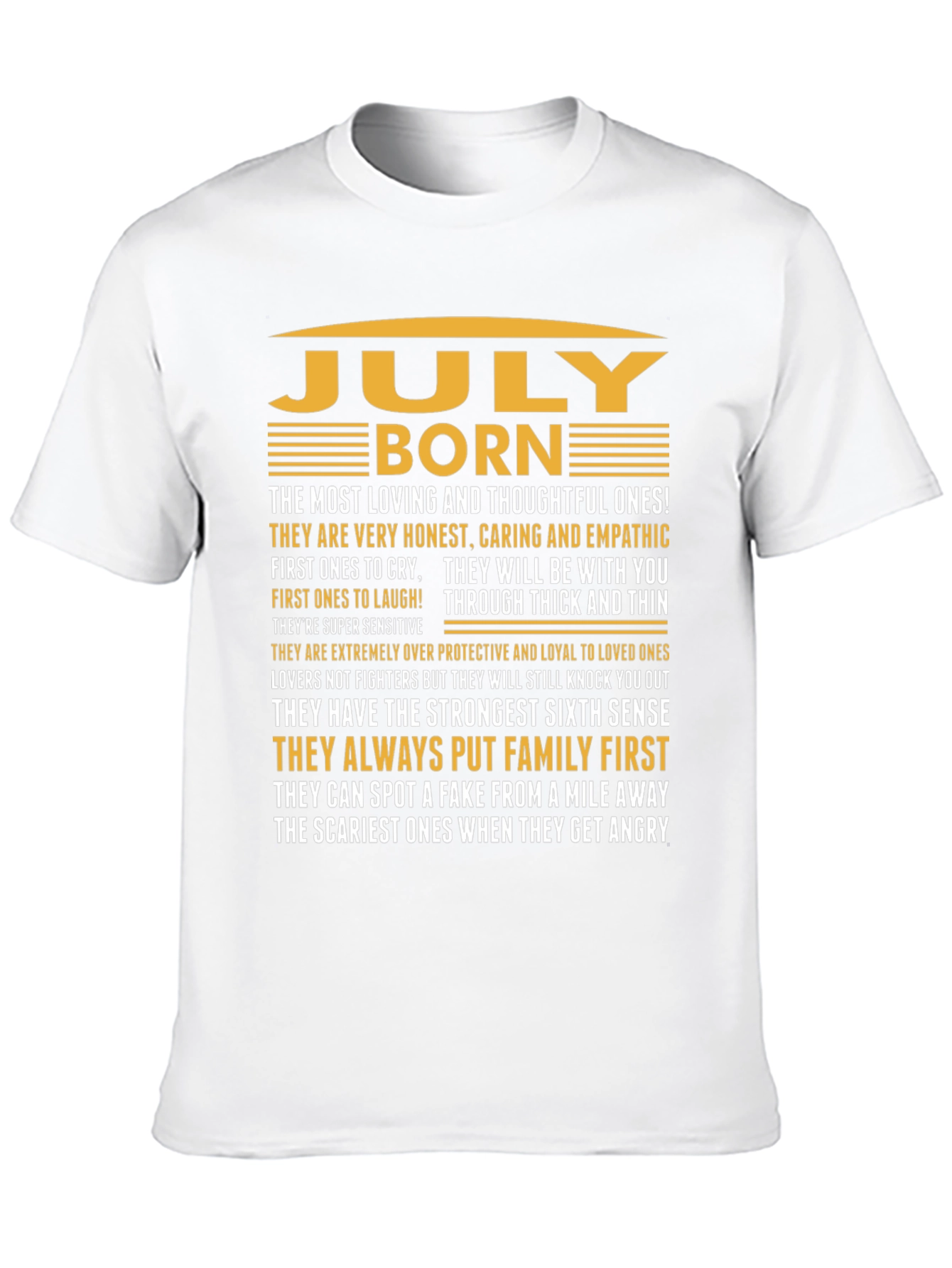 July Born Black T-Shirt - Loving & Thoughtful
