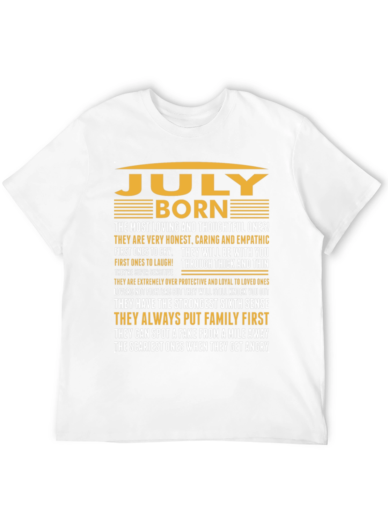 July Born Black T-Shirt - Loving & Thoughtful