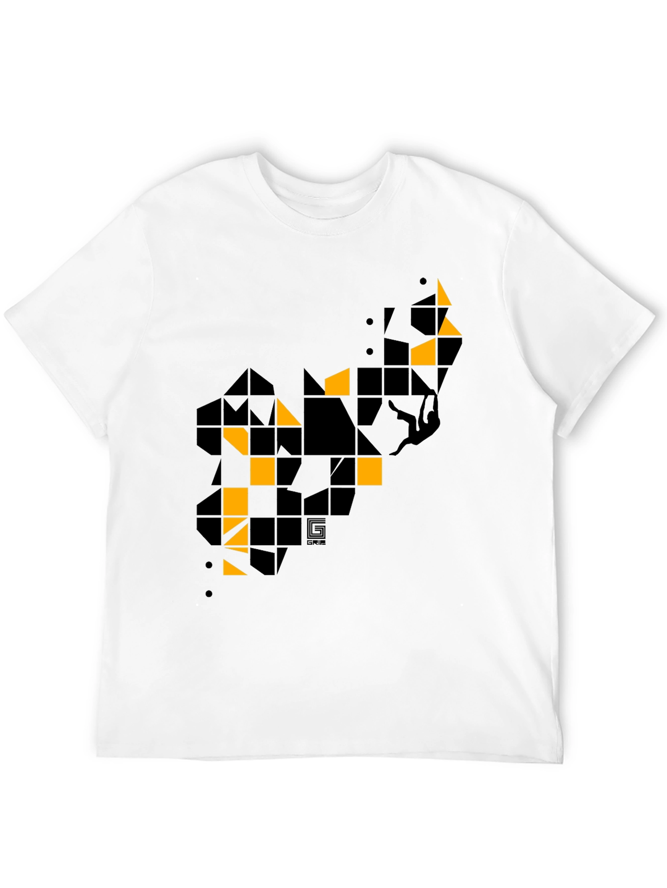 Geometric Graphic Print Mens Black T-Shirt