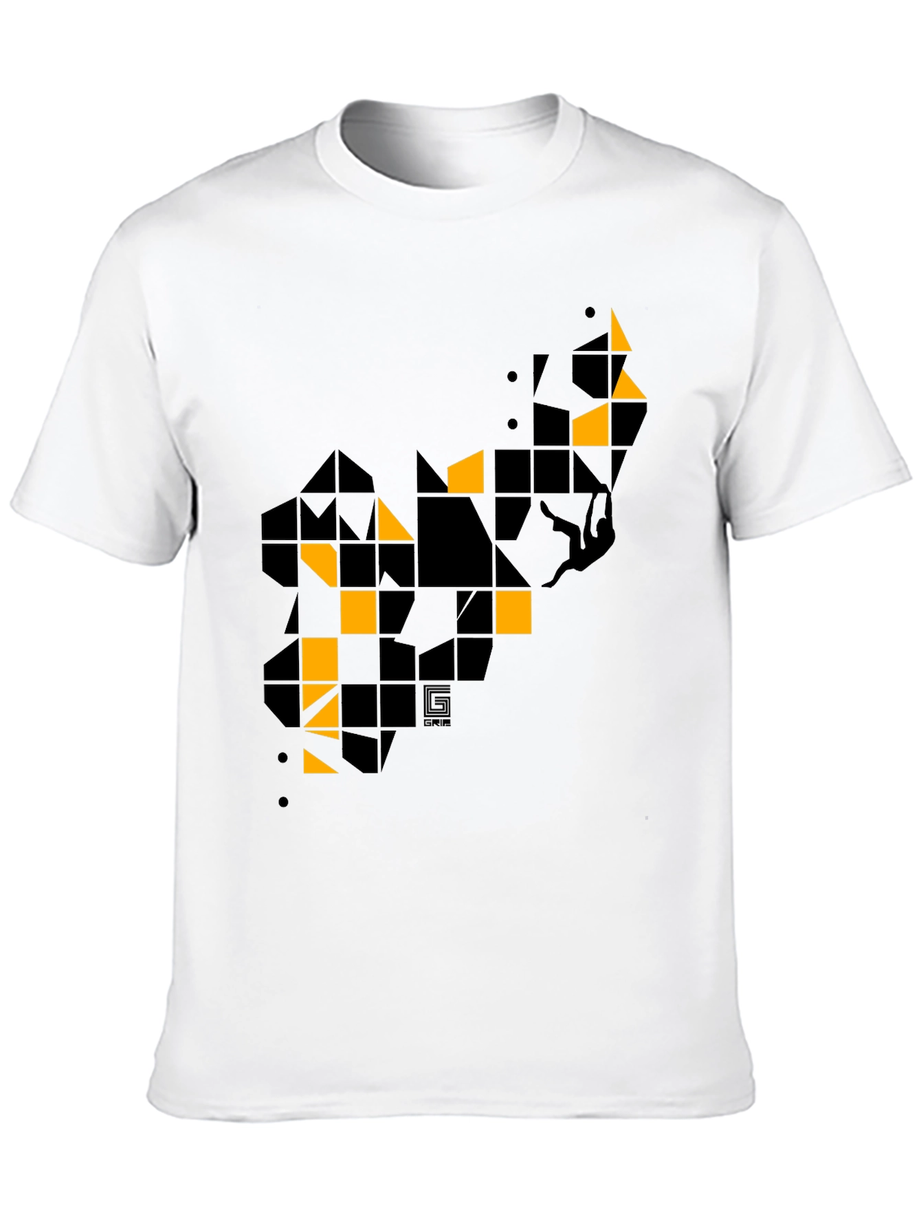 Geometric Graphic Print Mens Black T-Shirt