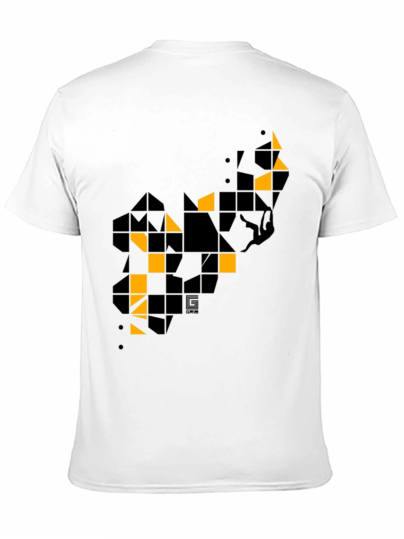 Geometric Graphic Print Mens Black T-Shirt