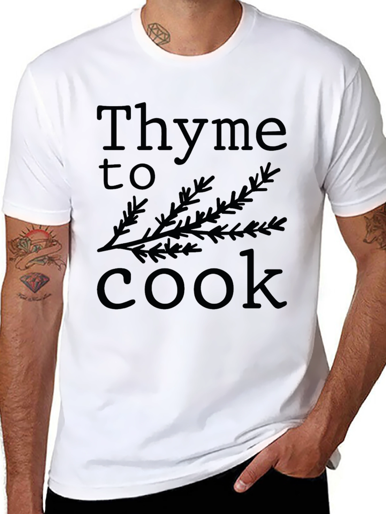 Thyme to Cook Black Graphic T-Shirt