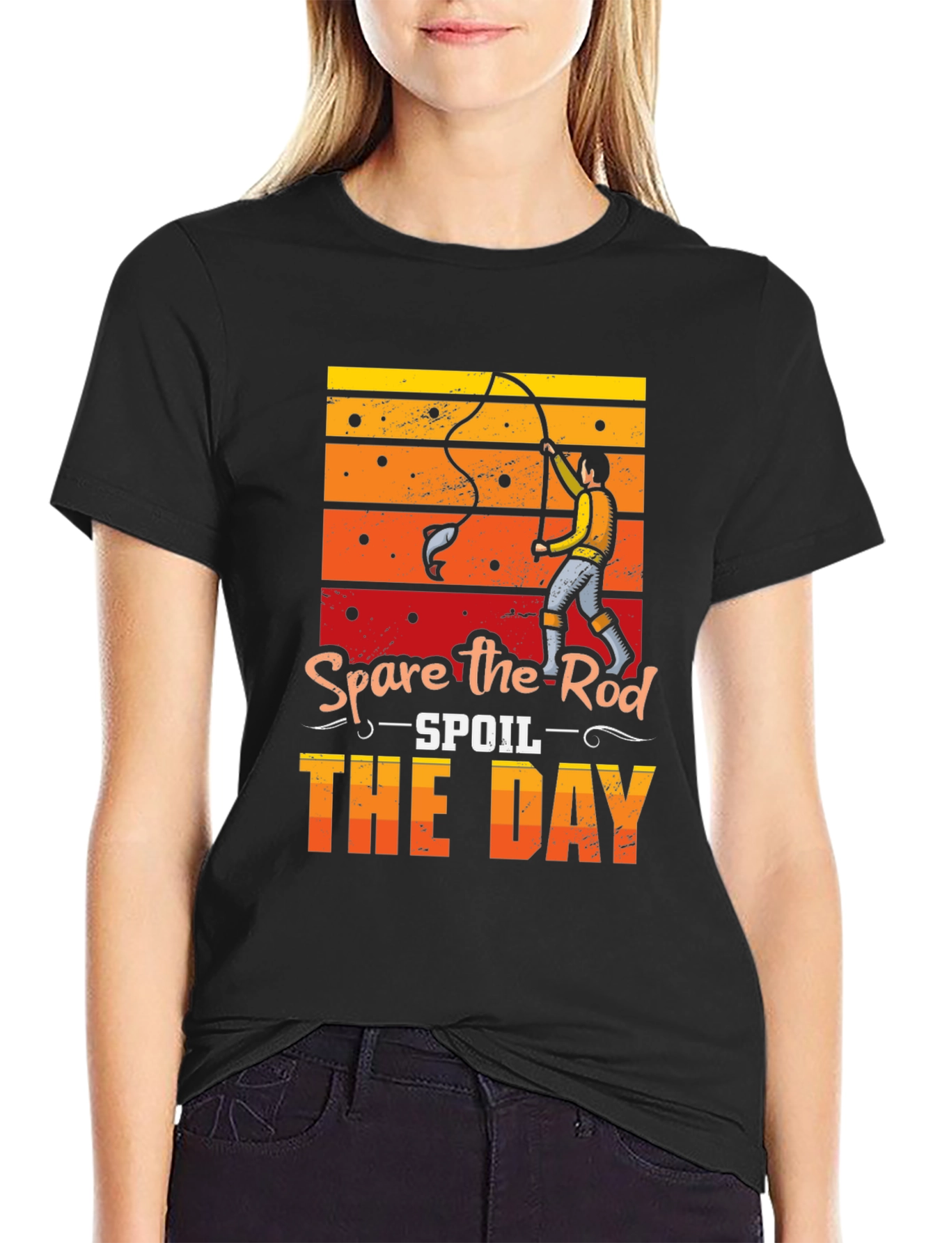 Spare the Rod Spoil the Day Fishing T-Shirt