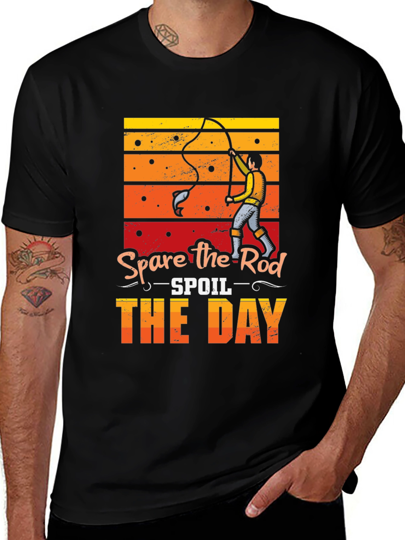 Spare the Rod Spoil the Day Fishing T-Shirt