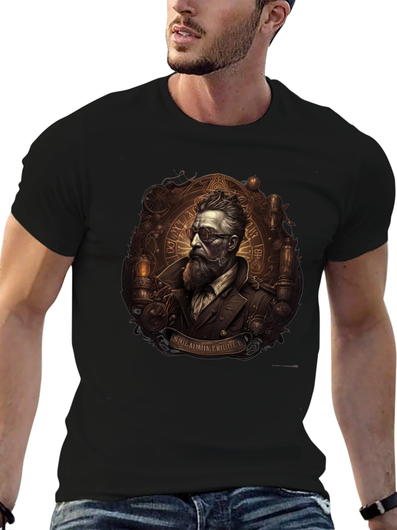 Steampunk Gentleman Graphic Tee - Unique Design