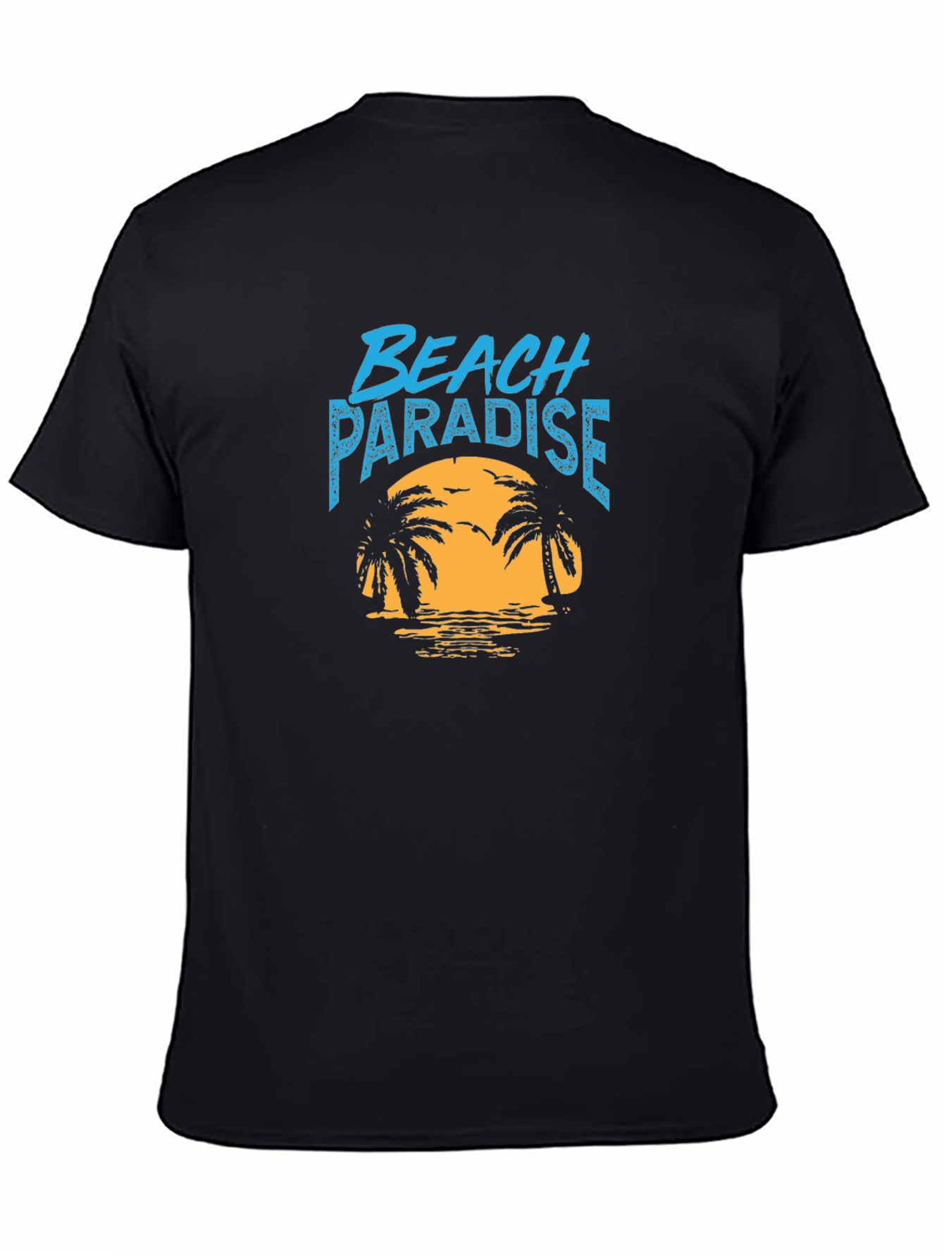 Beach Paradise Black T-Shirt - Tropical Vibe