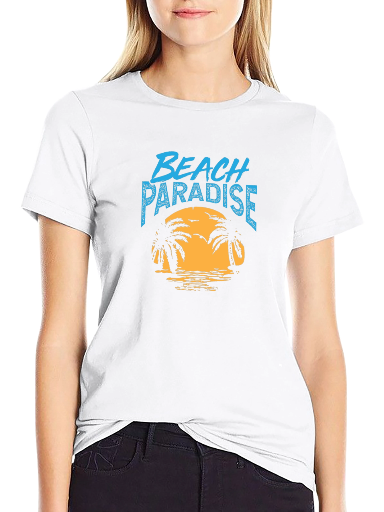 Beach Paradise Black T-Shirt - Tropical Vibe