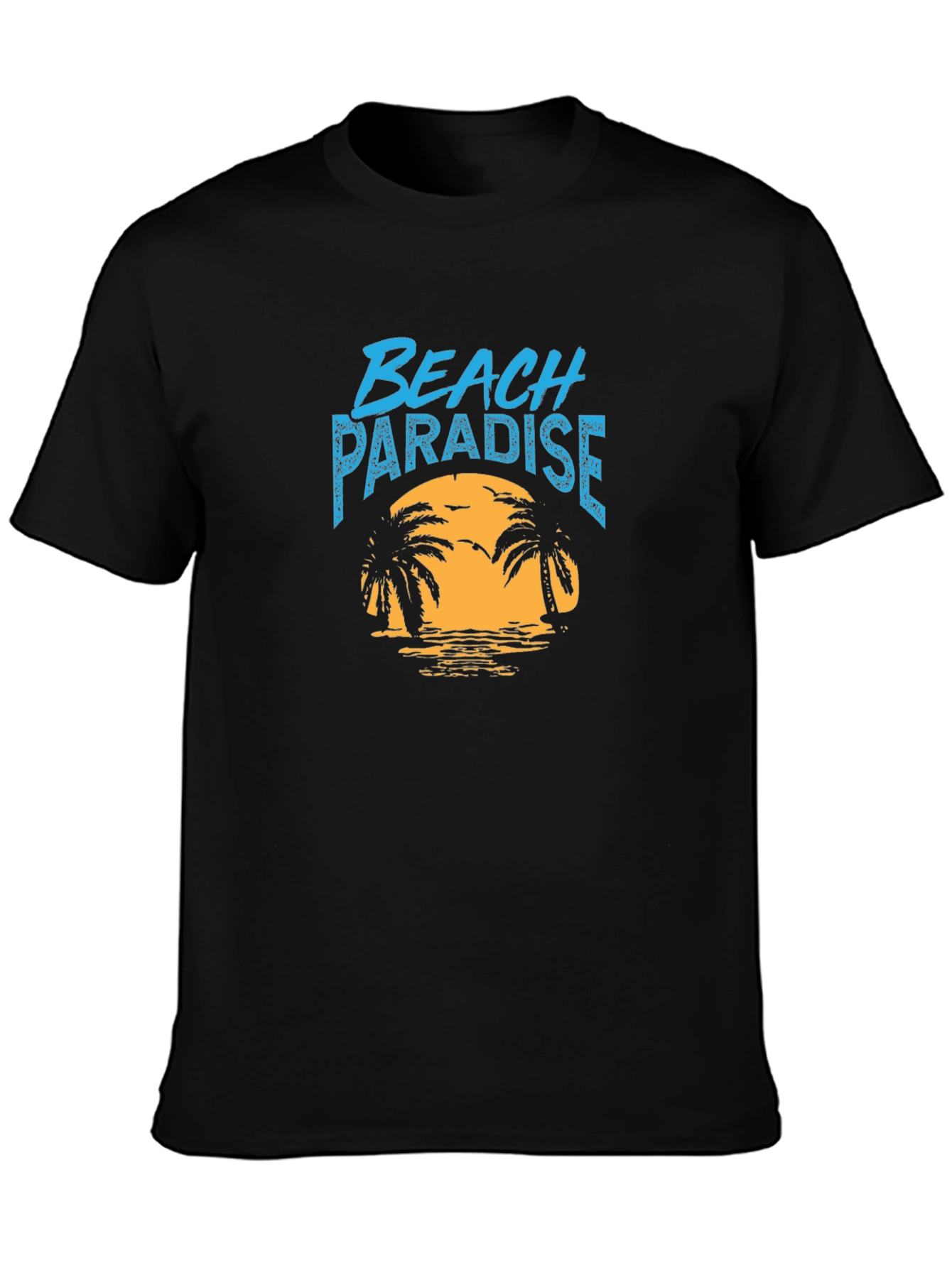 Beach Paradise Black T-Shirt - Tropical Vibe