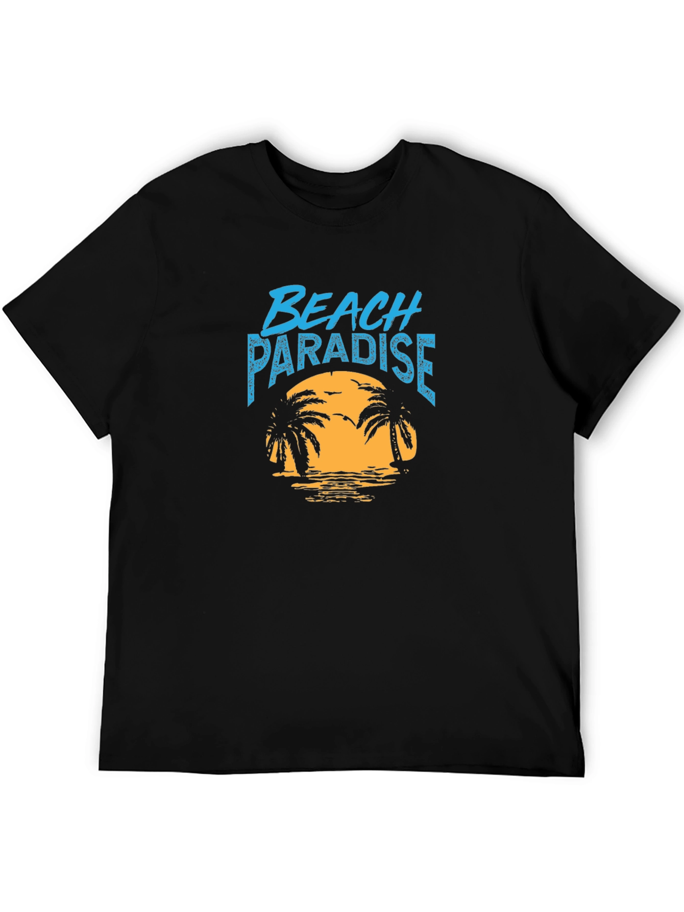 Beach Paradise Black T-Shirt - Tropical Vibe