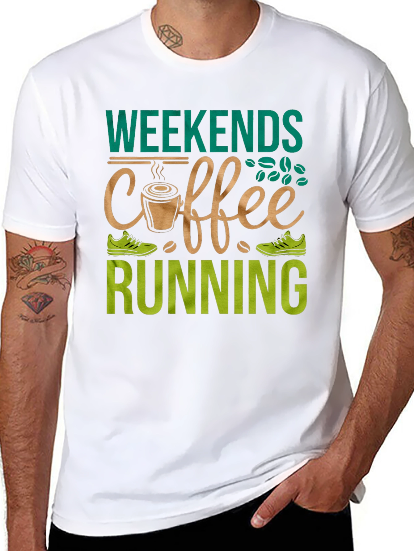 Weekends Coffee Running Graphic Tee