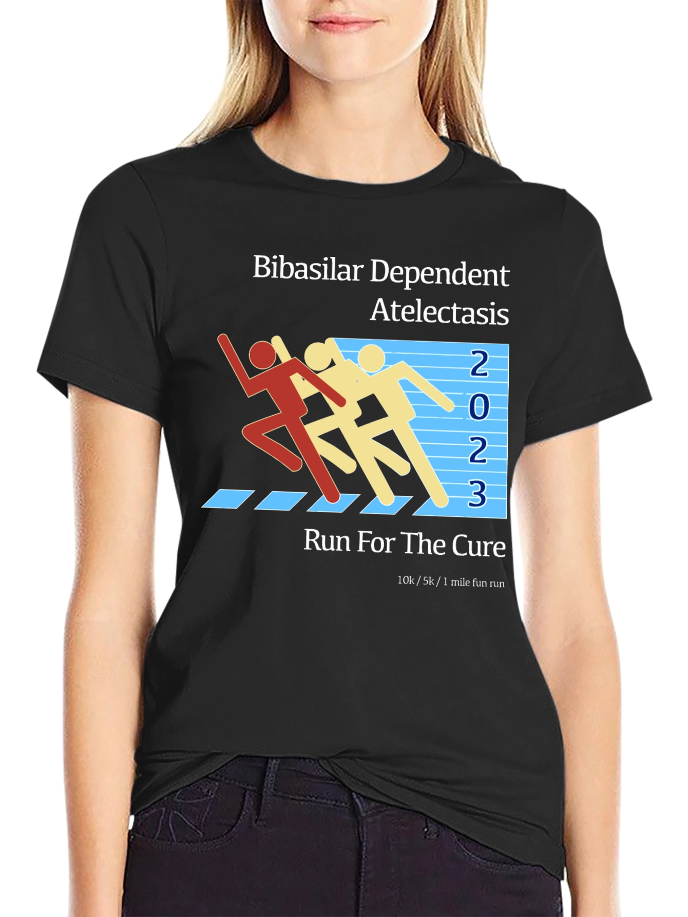 Atelectasis Run for the Cure Black T-Shirt