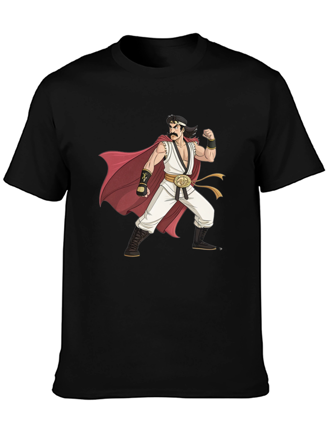 Retro Anime Character Graphic Black T-Shirt
