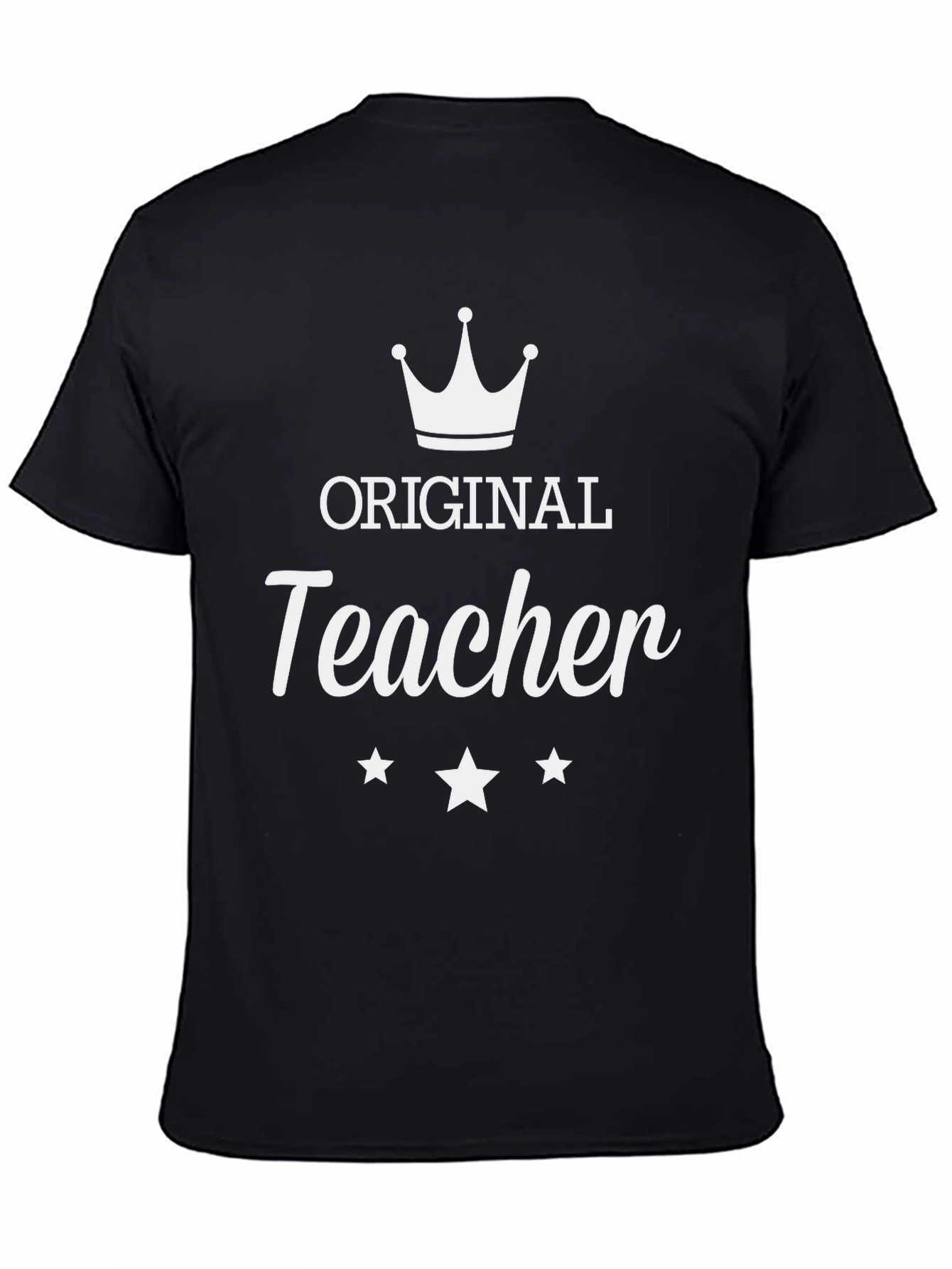 Original Teacher Graphic Tee - Black Cotton Blend