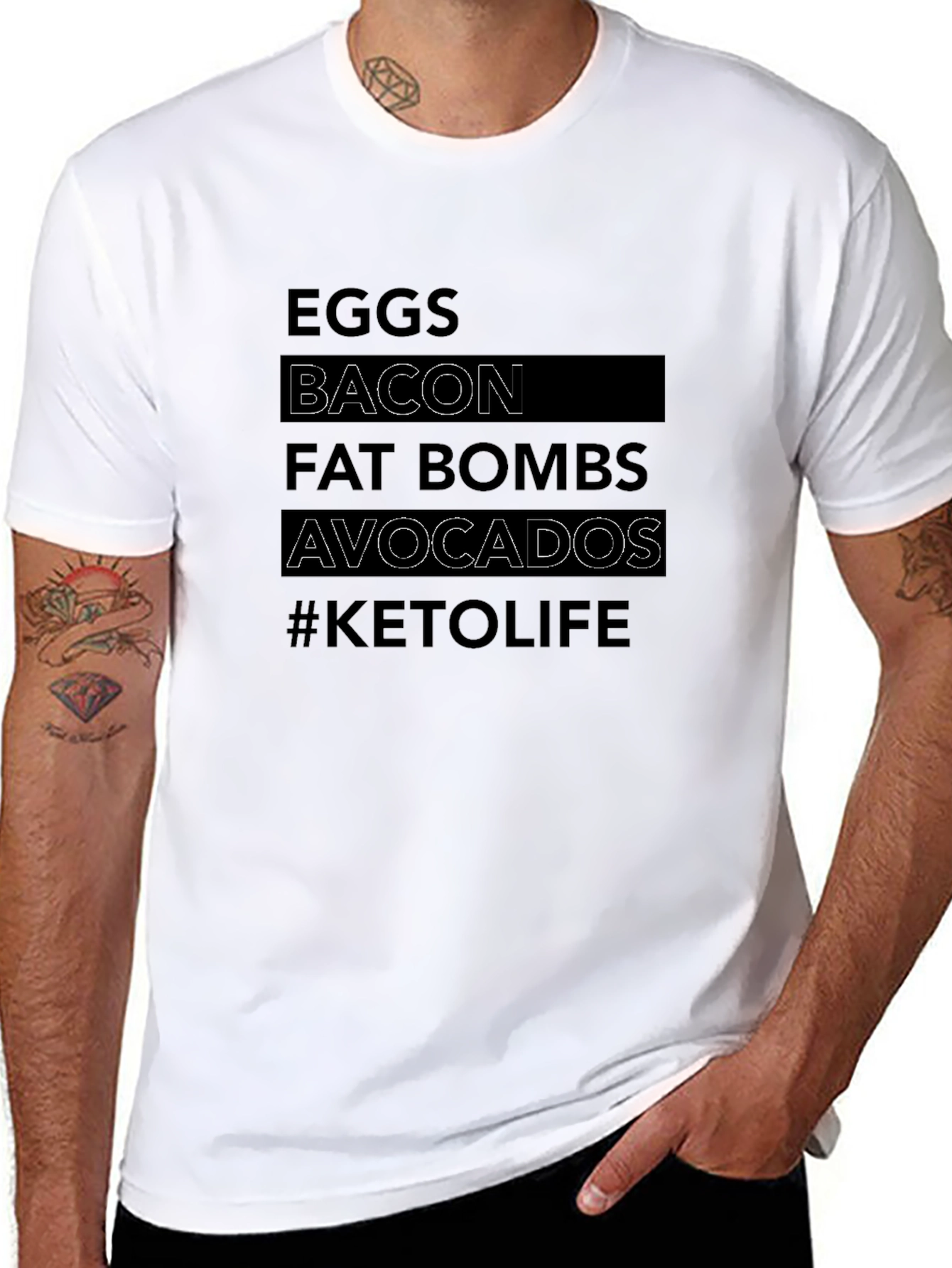 Keto Life T-Shirt - Eggs Bacon Avocados
