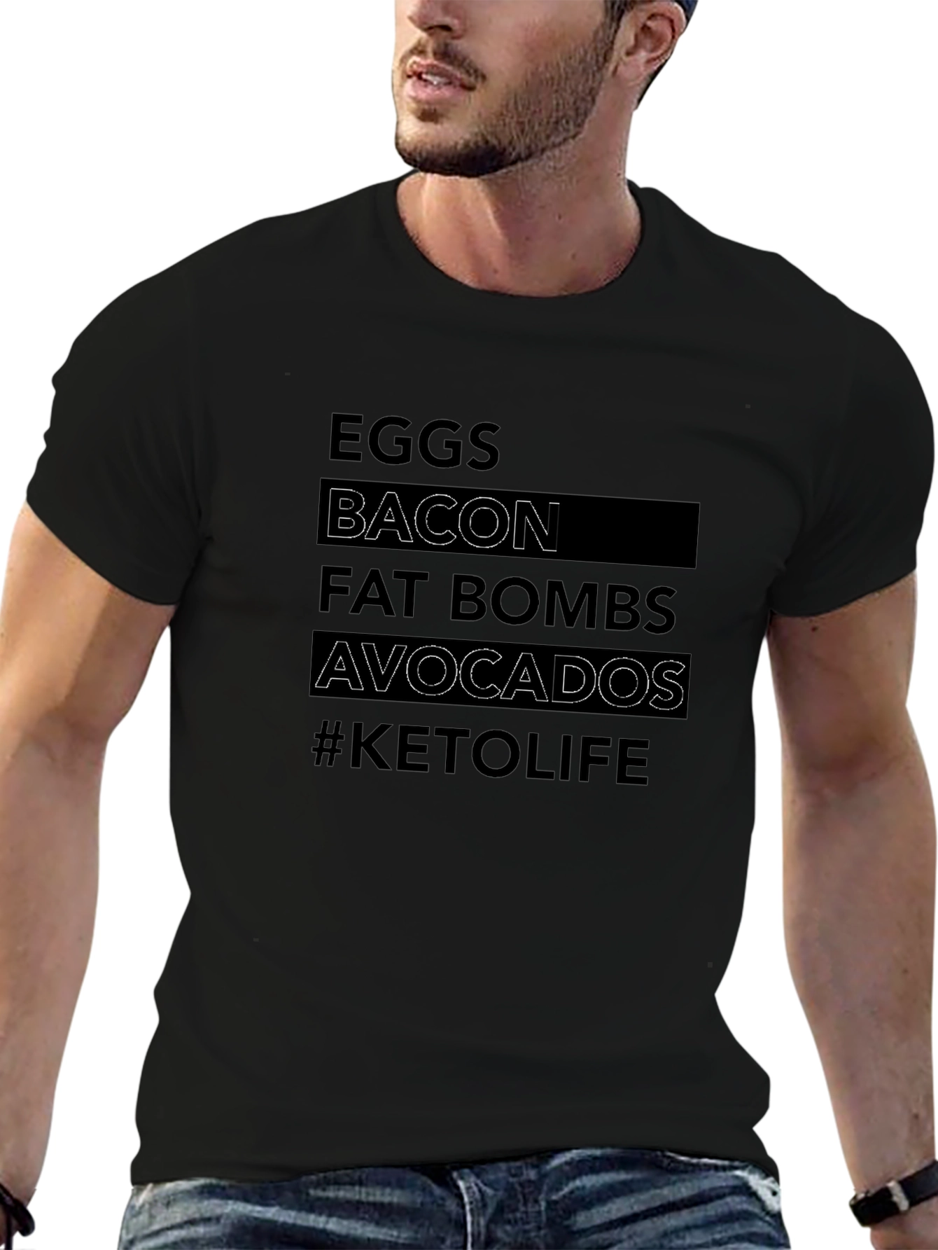Keto Life T-Shirt - Eggs Bacon Avocados