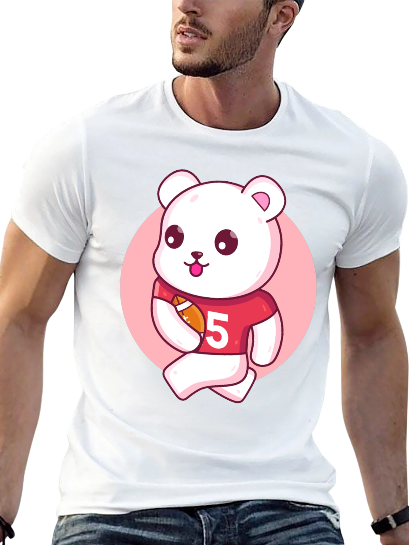 Cartoon Bear Football T-Shirt