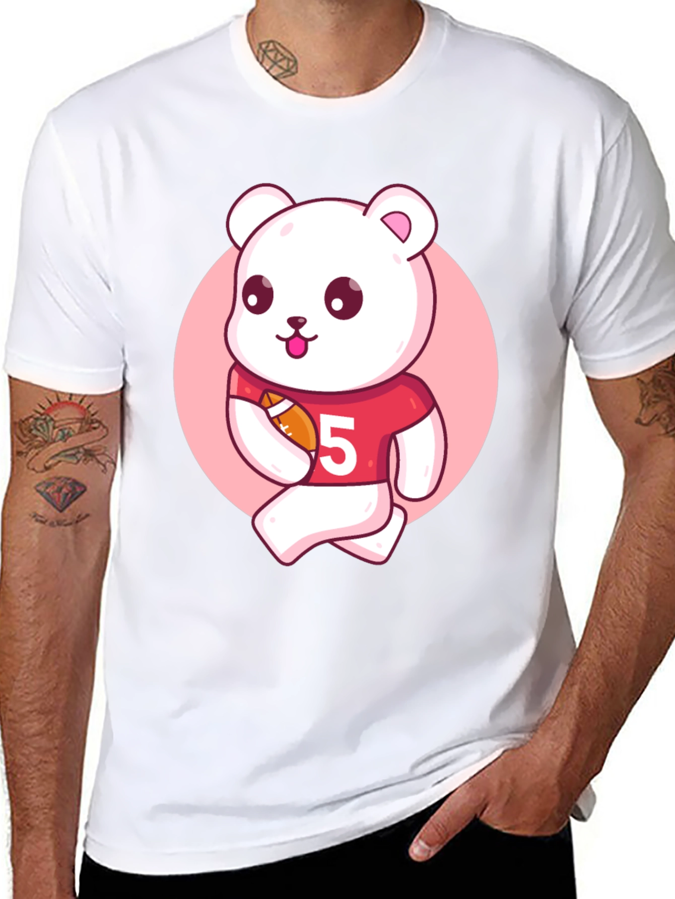 Cartoon Bear Football T-Shirt