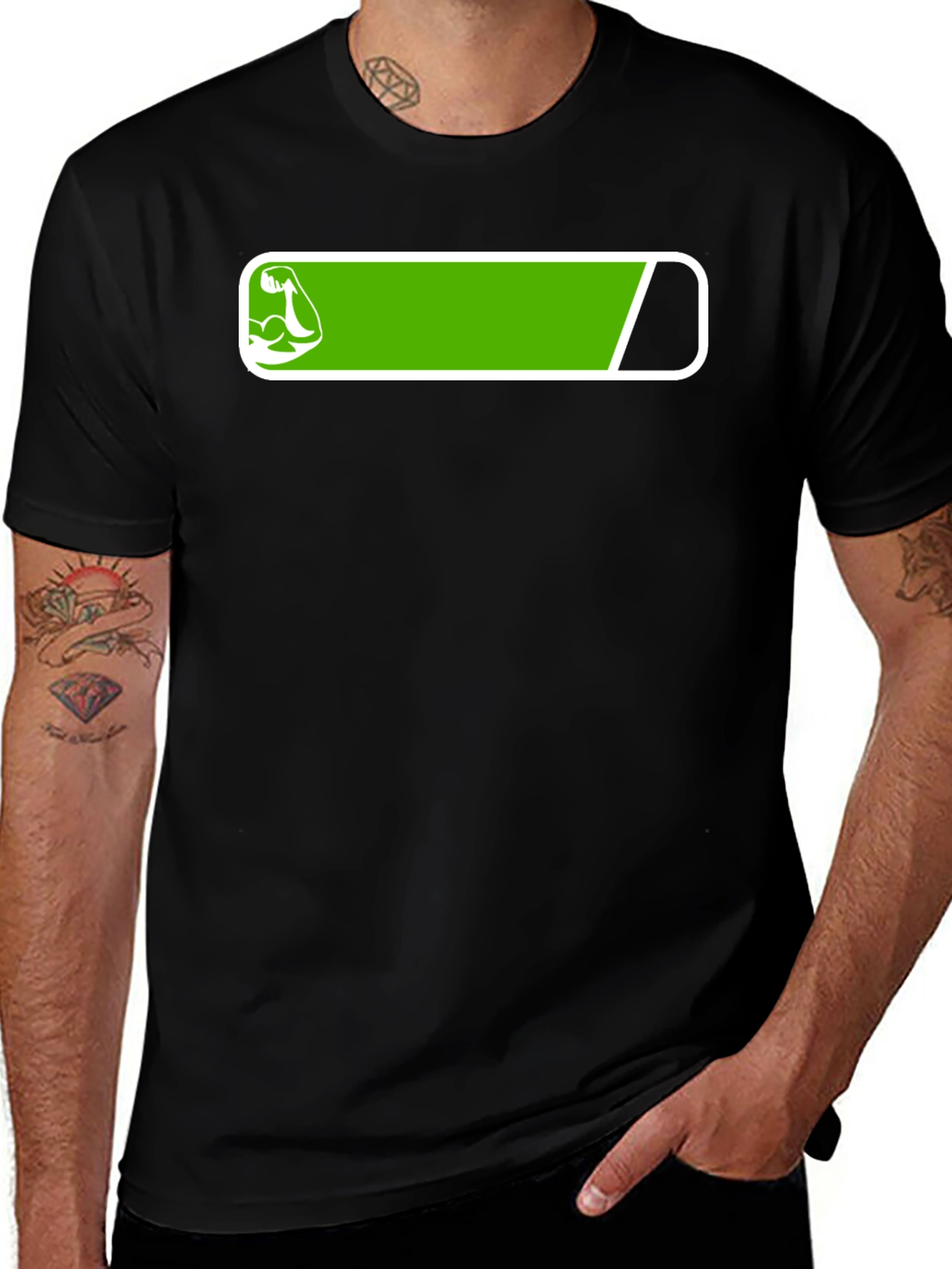 Fitness Power Bar Black T-Shirt